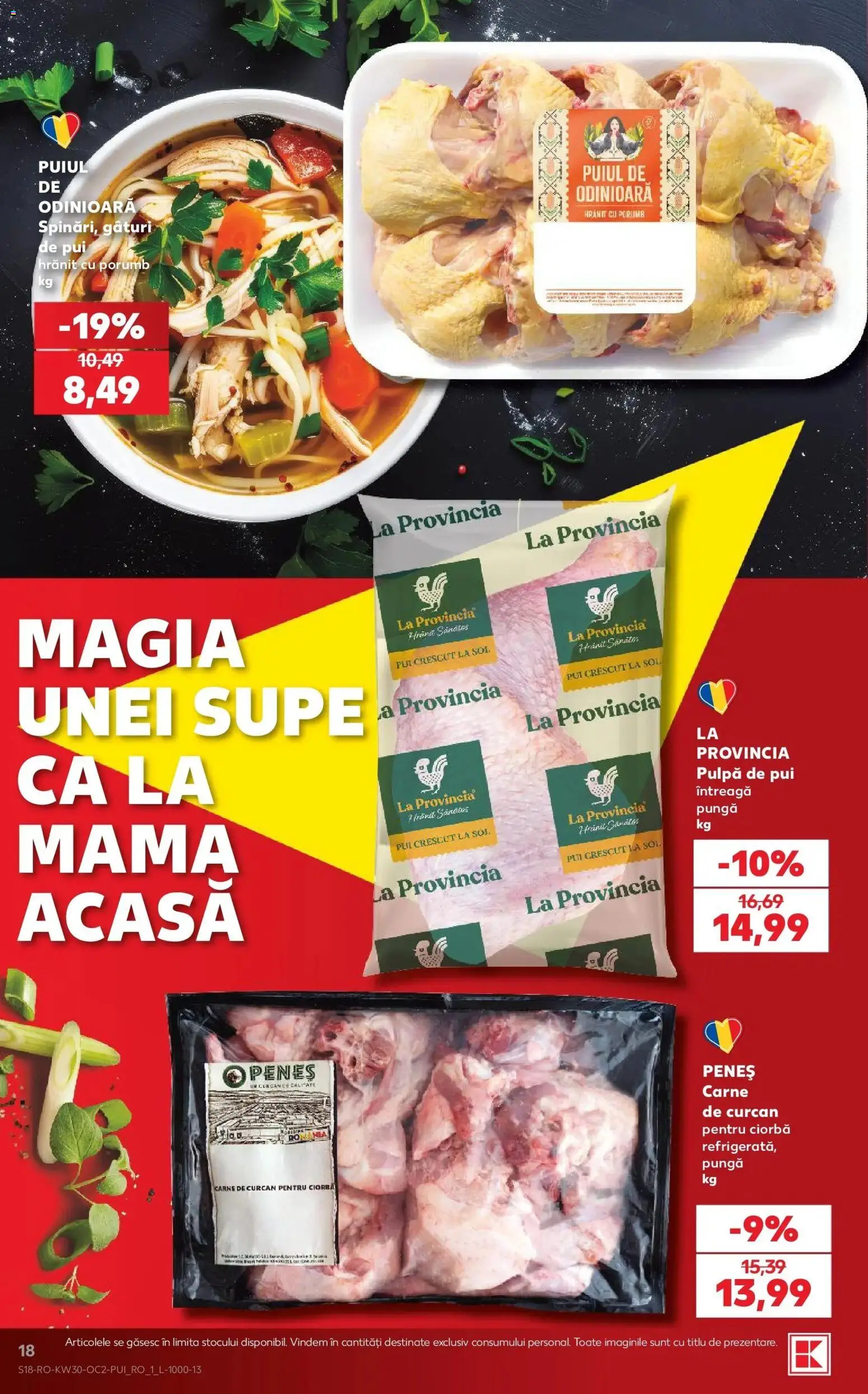Noul catalog Kaufland – valabil de la 22.07.2026 | Pagină: 18 | Produse: Pungă, Ciorba, La provincia, Pui