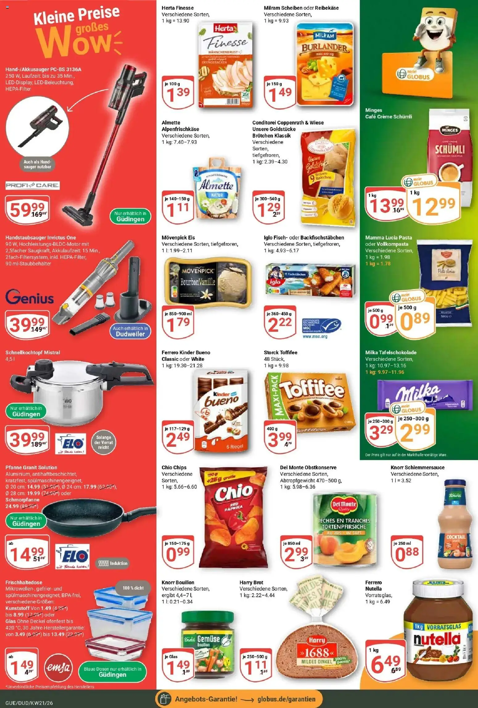 Globus Prospekt Saarbrücken-Güdingen – gültig ab 17.05.2026 | Seite: 2 | Produkte: Pasta, Brot, Chips, Herta finesse