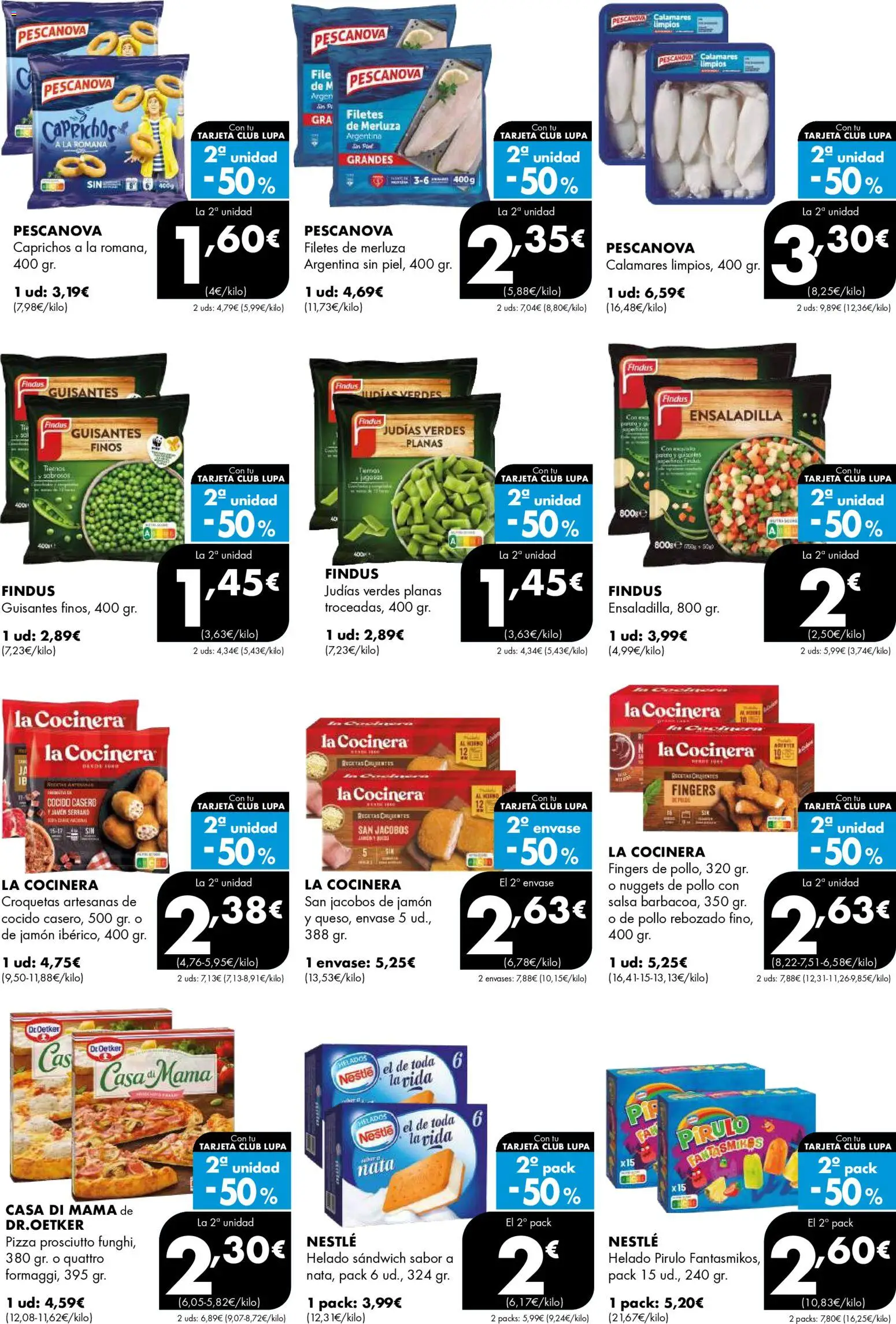 Lupa Supermercados folleto │ válido desde el 09.04.2026 | Página: 8 | Productos: Calamares, Jamón, Filetes de merluza, Croquetas