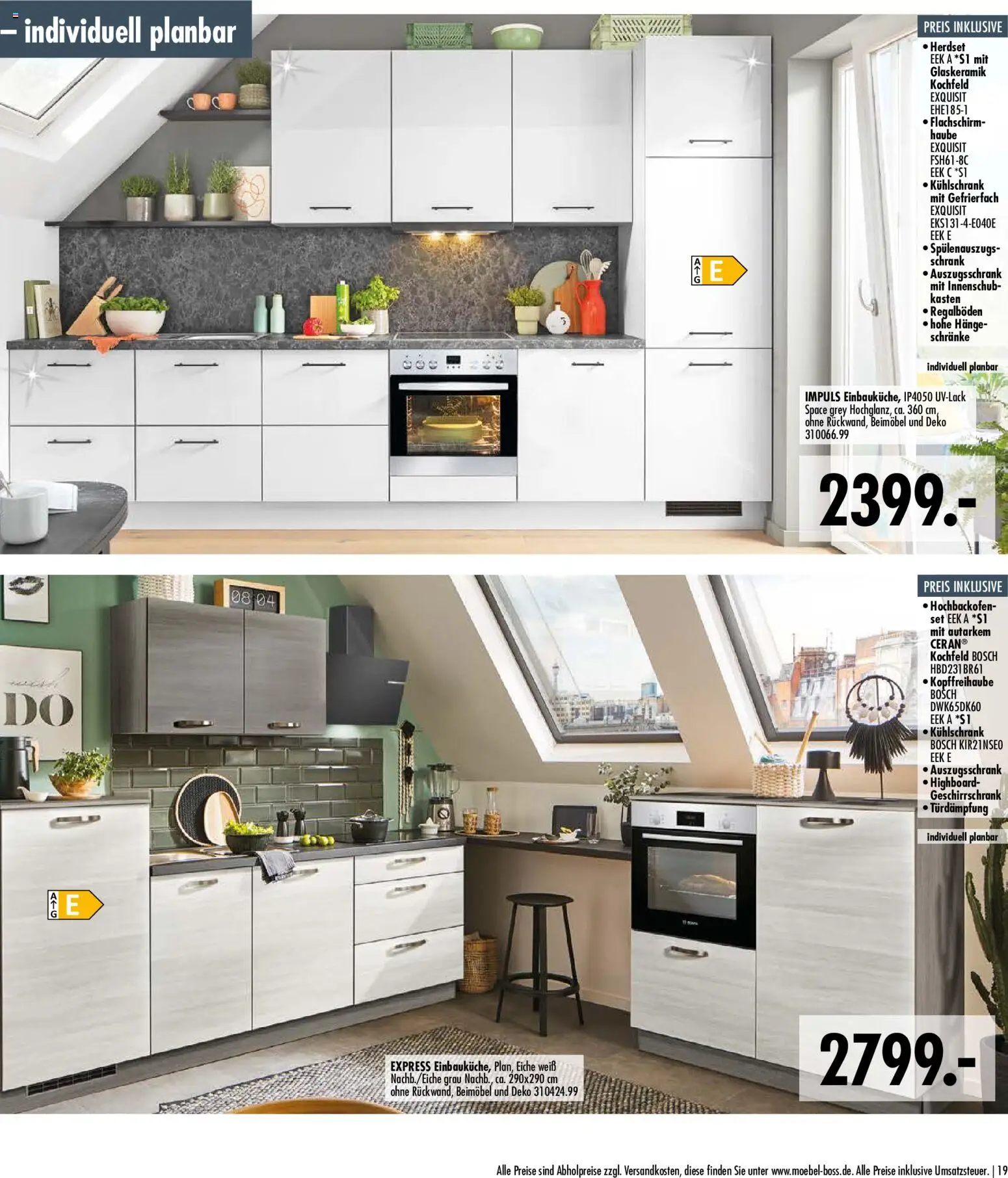 SB Möbel Boss Küchenkatalog 2026 – gültig ab 09.04.2026 | Seite: 19 | Produkte: Bosch, HIghboard, Schrank, Kühlschrank