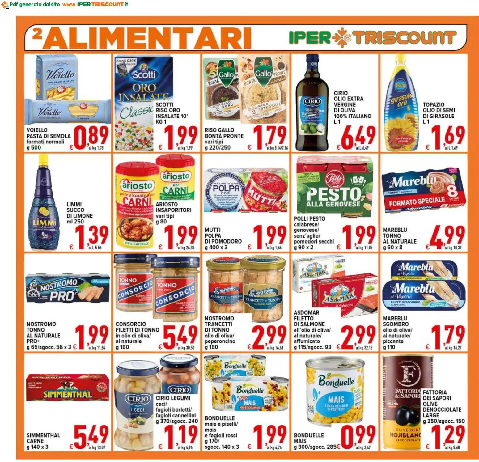 Volantino Ipertriscount del 12/08/2026 | Pagina: 2 | Prodotti: Succo, Salmone, Pasta di semola, Pomodori