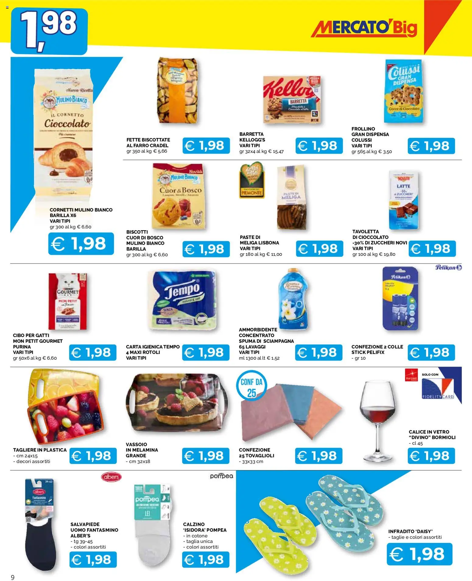 Volantino Mercatò del 20/07/2026 | Pagina: 9 | Prodotti: Ammorbidente, Infradito, Latte, Tagliere