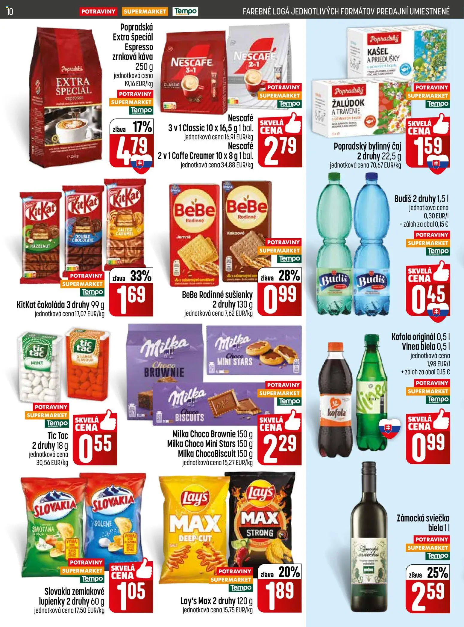 Nové COOP Jednota akcie – leták je platný od 16.04.2026 | Strana: 10 | Produkty: Čaj, Smotana, Budiš, Milka