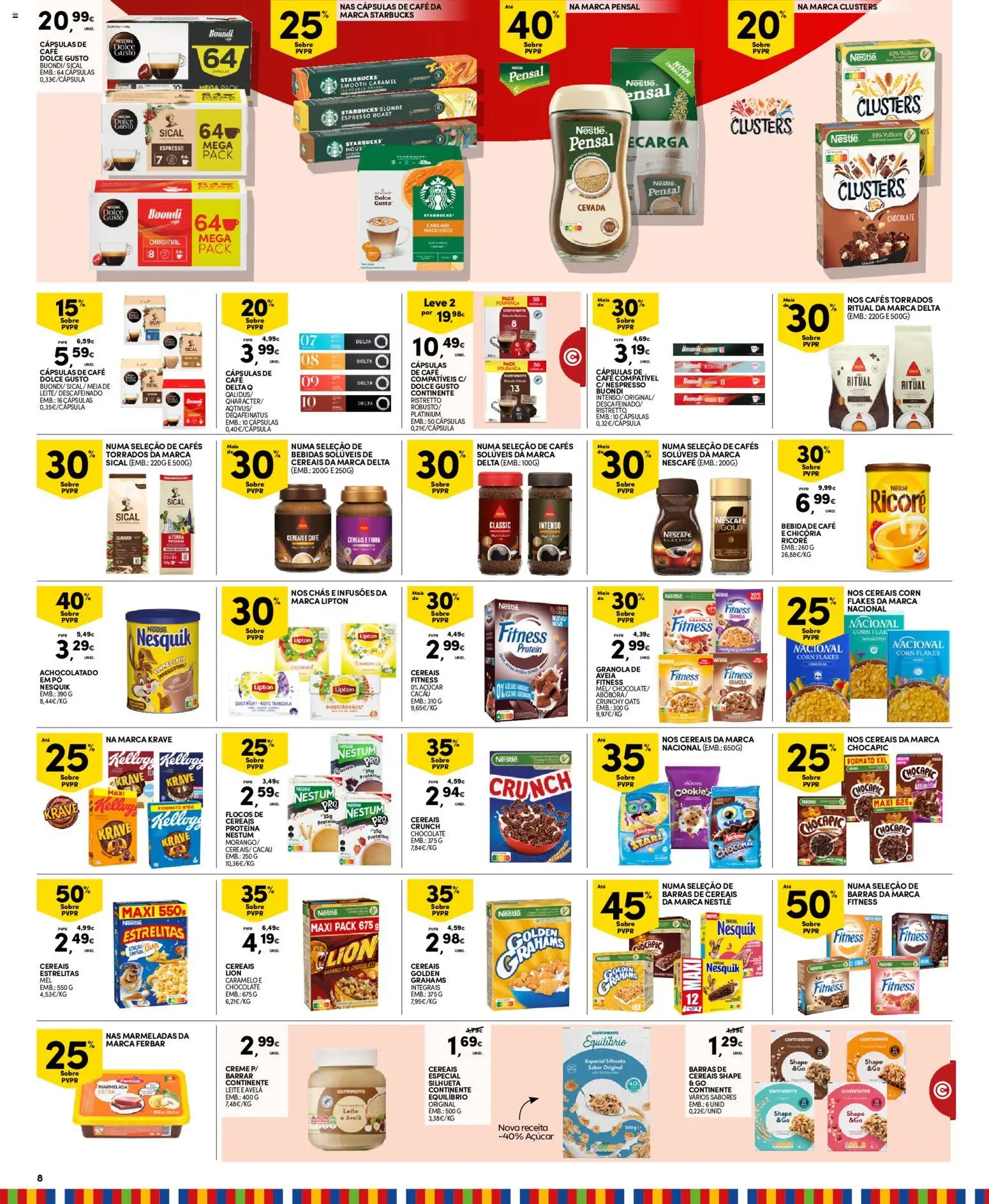 Continente Madeira folheto │ válido de 22/09/2026 | Página: 8 | Produtos: Aveia, Nespresso, Leite, Café
