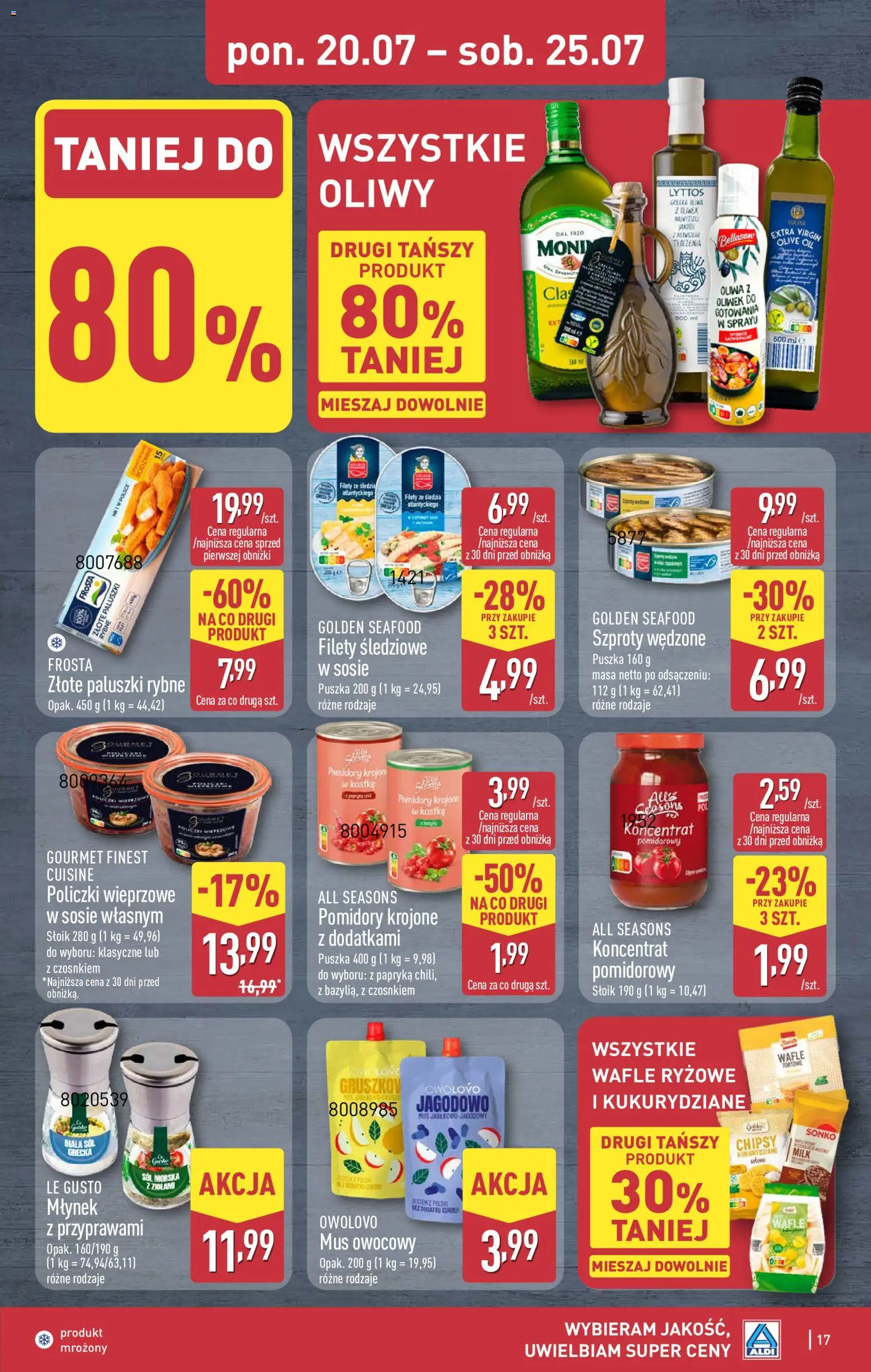 Aldi gazetka od 20.07.2026 | Strona: 17 | Produkty: Młynek, Paluszki rybne, Papryka, Paluszki