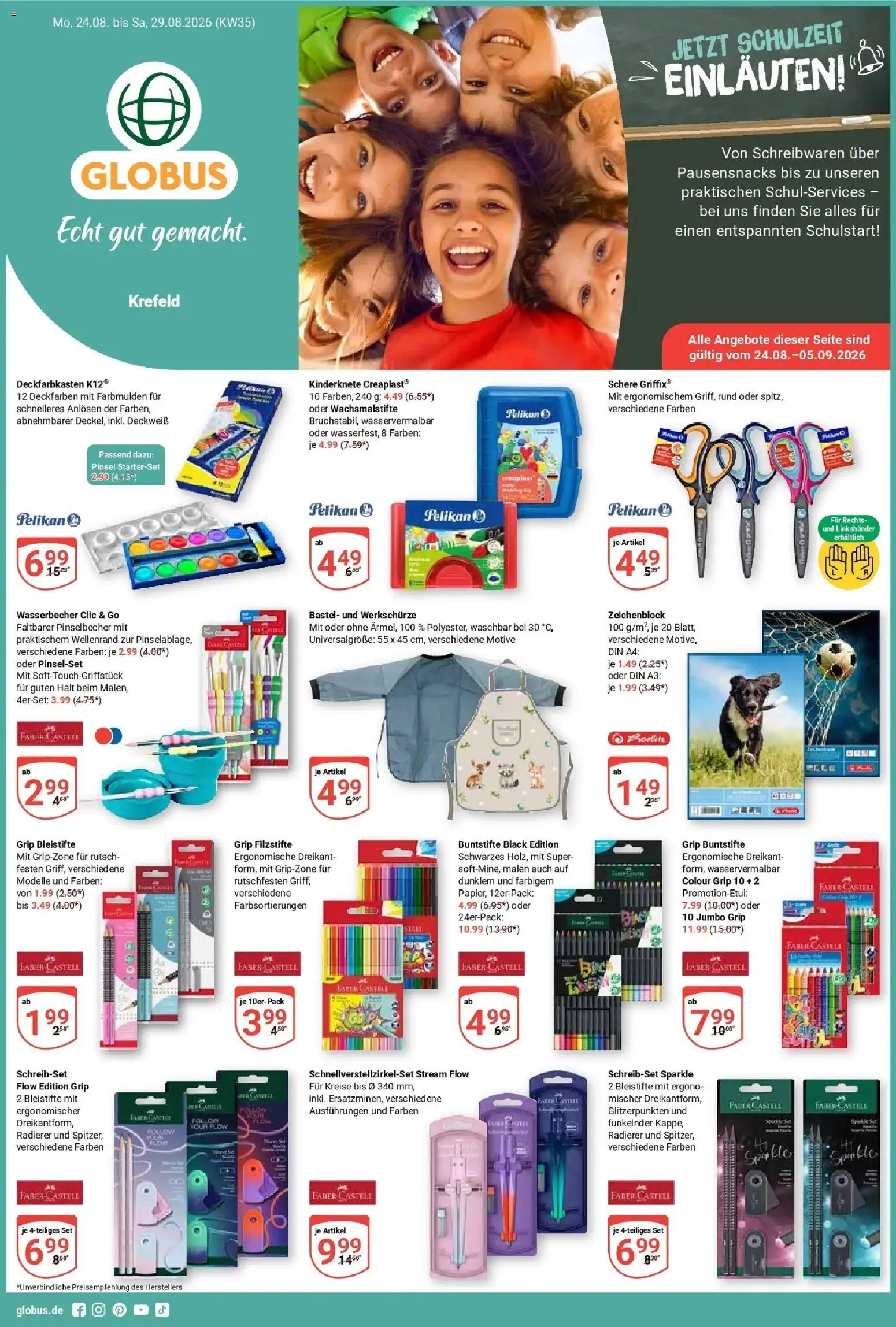 Globus Prospekt Krefeld – gültig ab 24.08.2026 | Seite: 1 | Produkte: Pinsel