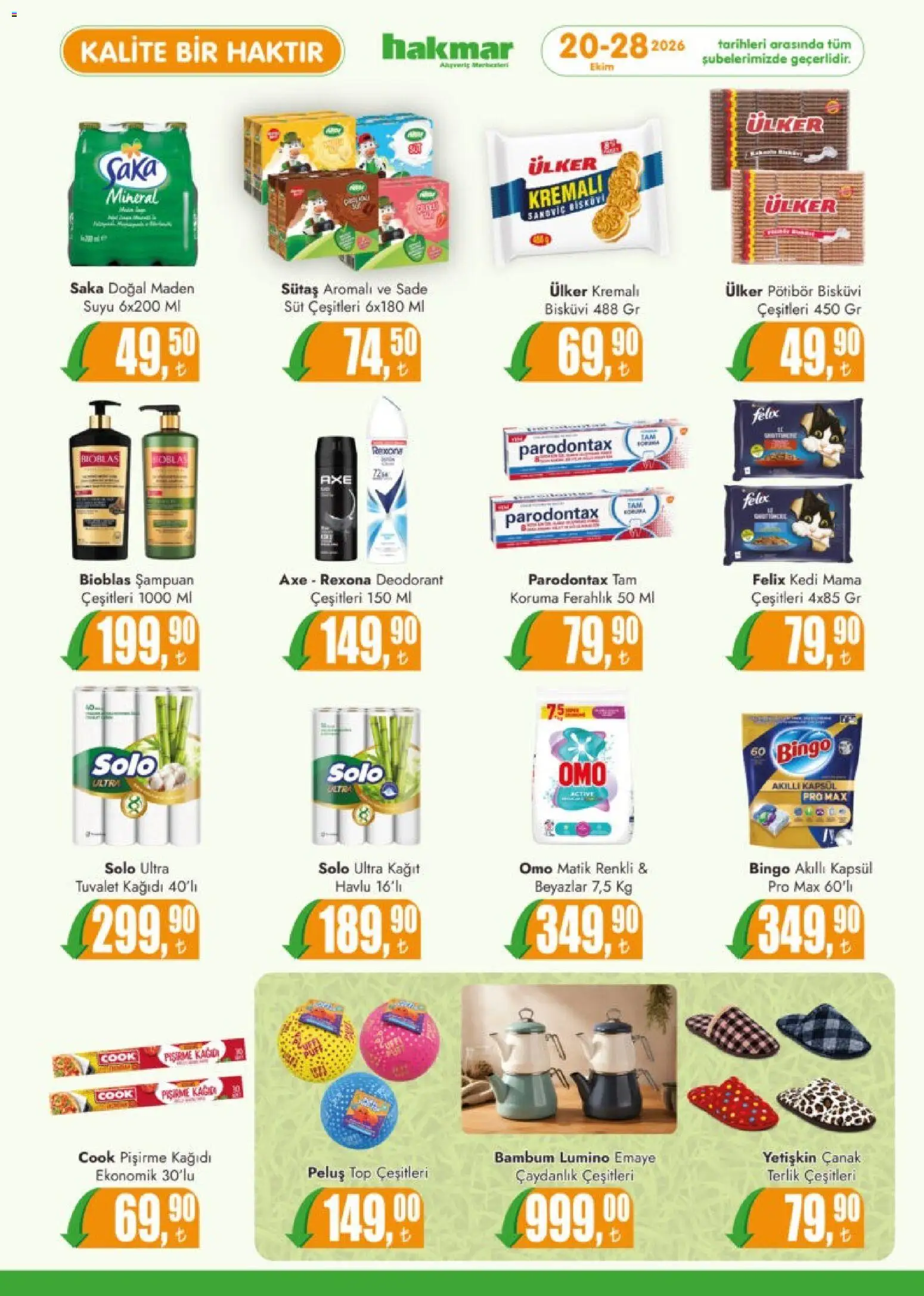 Hakmar Katalog - 20 Ekim 2026 tarihinden itibaren geçerlidir | Sayfa: 2 | Ürünler: Tuvalet, Çaydanlık, Deodorant, Tuvalet kağıdı
