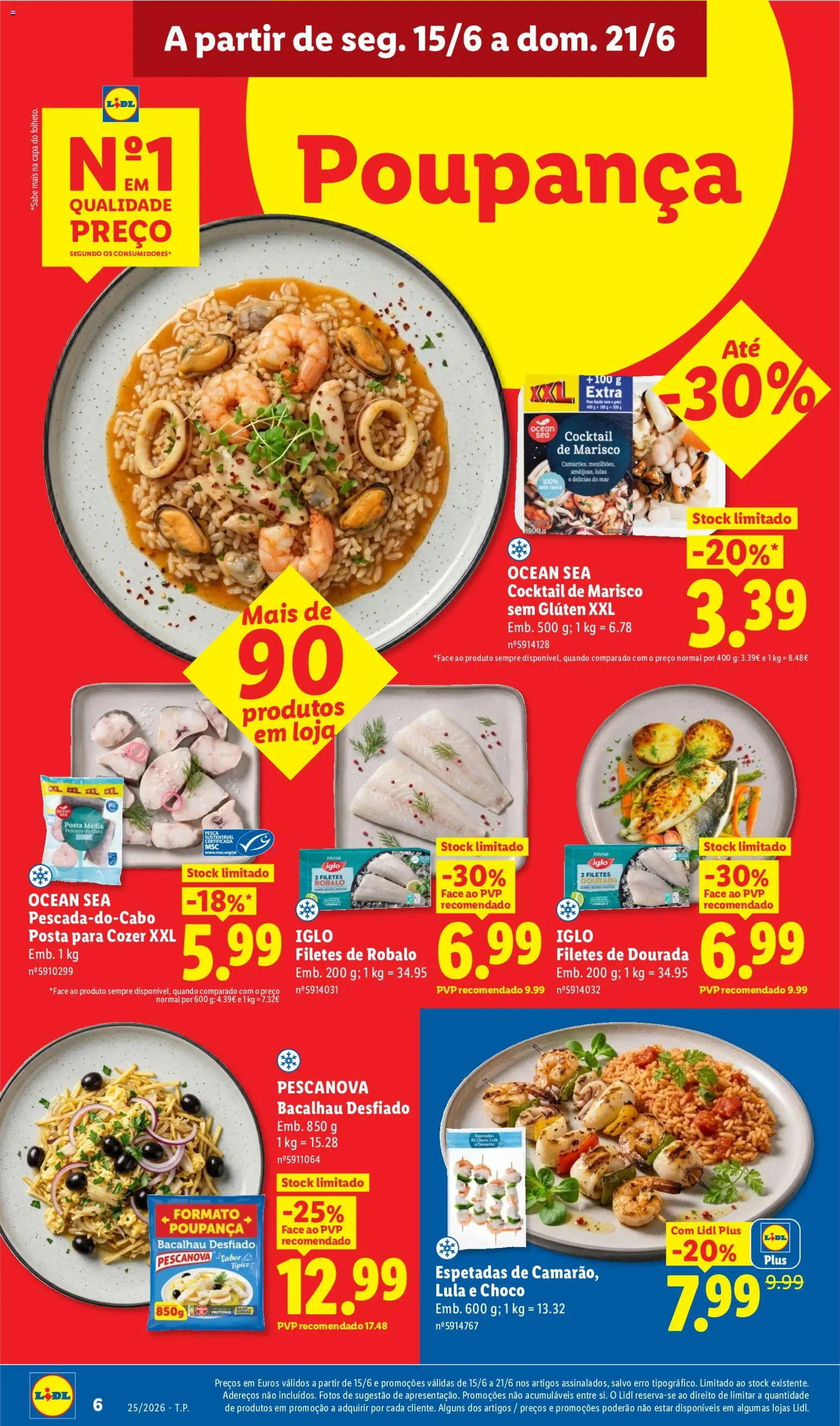 Lidl folheto │ válido de 15.06.2026 | Página: 6 | Produtos: Dourada, Cabo, Bacalhau, Lulas