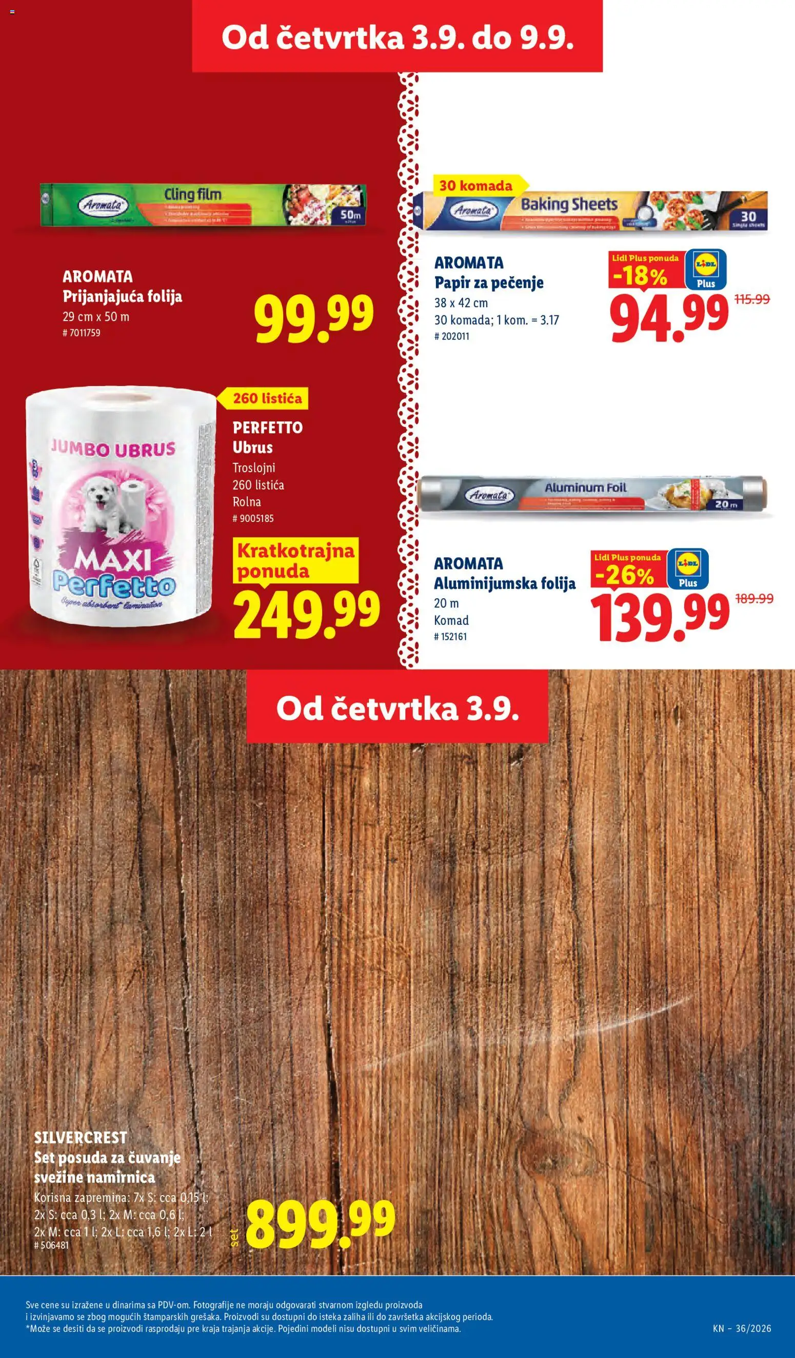 Lidl katalog - važi od 03.09.2026 | Strana: 57 | Proizvode: Silvercrest, Aluminijumska folija, Papir za pečenje, Ubrus