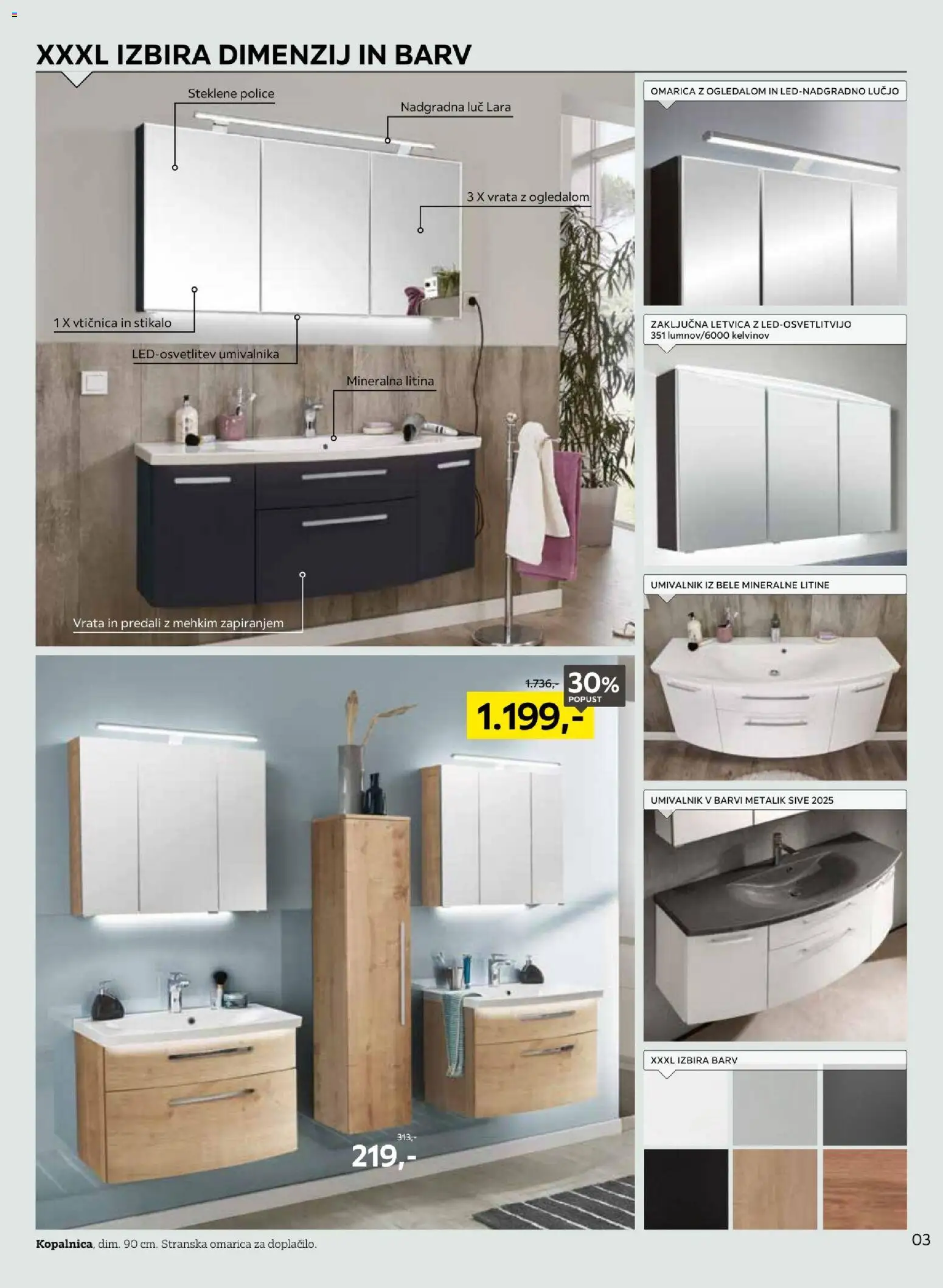 Novi XXXL Lesnina katalog ponudbe – veljaven od 31.08.2026 | Stran: 3 | Izdelki: Vticnica, Umivalnik, Vrata, Omarica