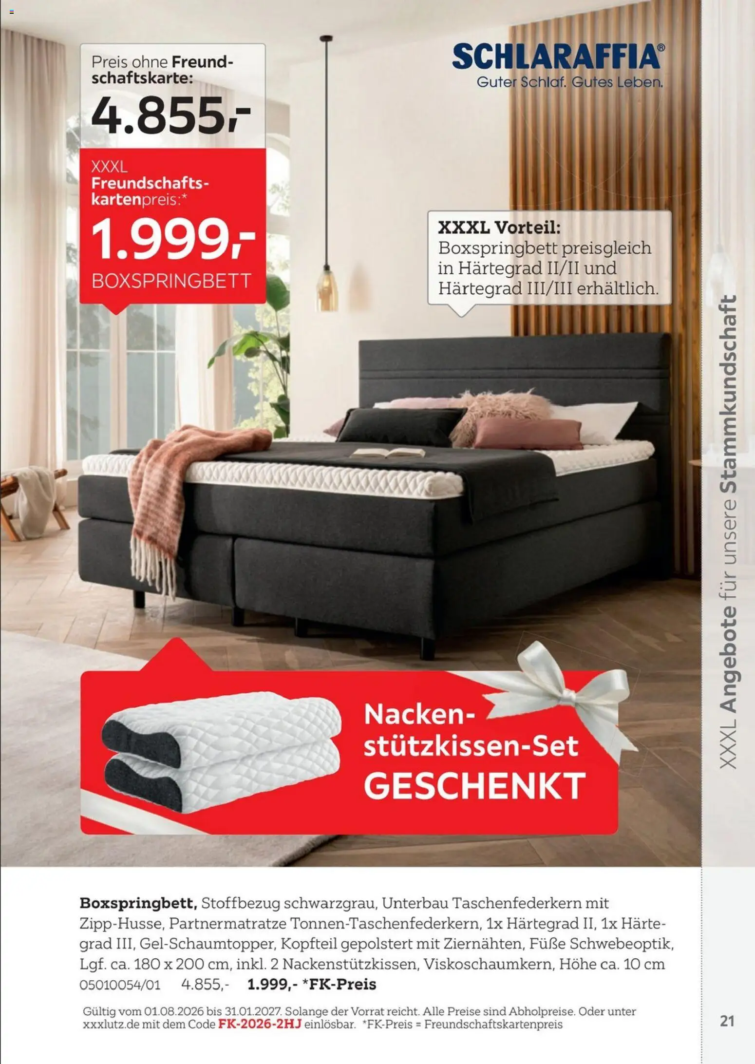 XXXLutz Freundschaftskartenjournal – gültig ab 01.08.2026 | Seite: 21 | Produkte: Boxspringbett