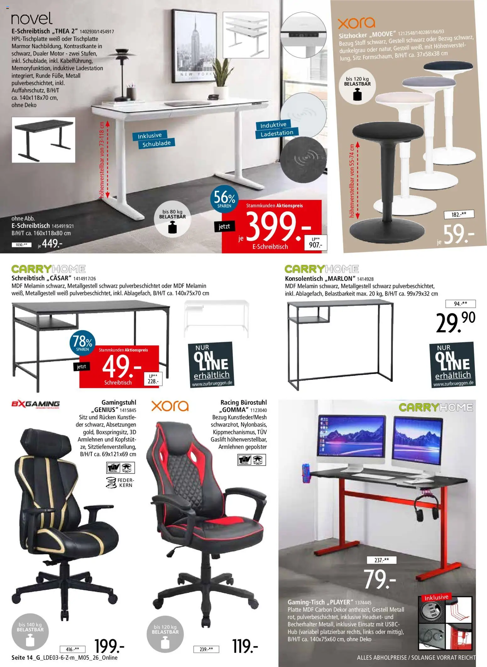 Zurbrüggen Prospekt 	 – gültig ab 28.03.2026 | Seite: 32 | Produkte: Konsolentisch, Gamingstuhl, Headset