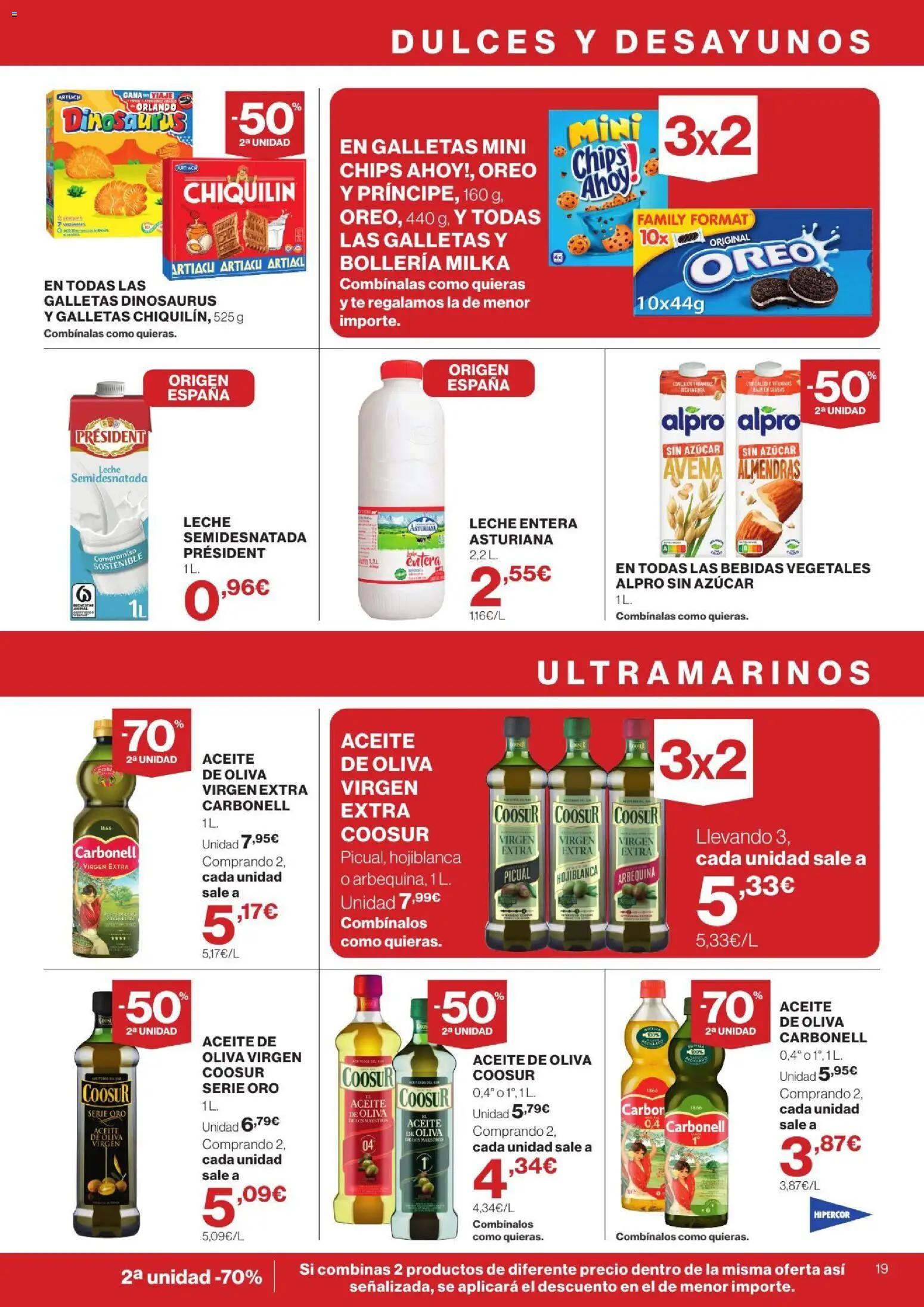 Hipercor catálogo │ válido desde el 13/08/2026 | Página: 19 | Productos: Leche semidesnatada, Bebidas vegetales, Bebidas, Azúcar