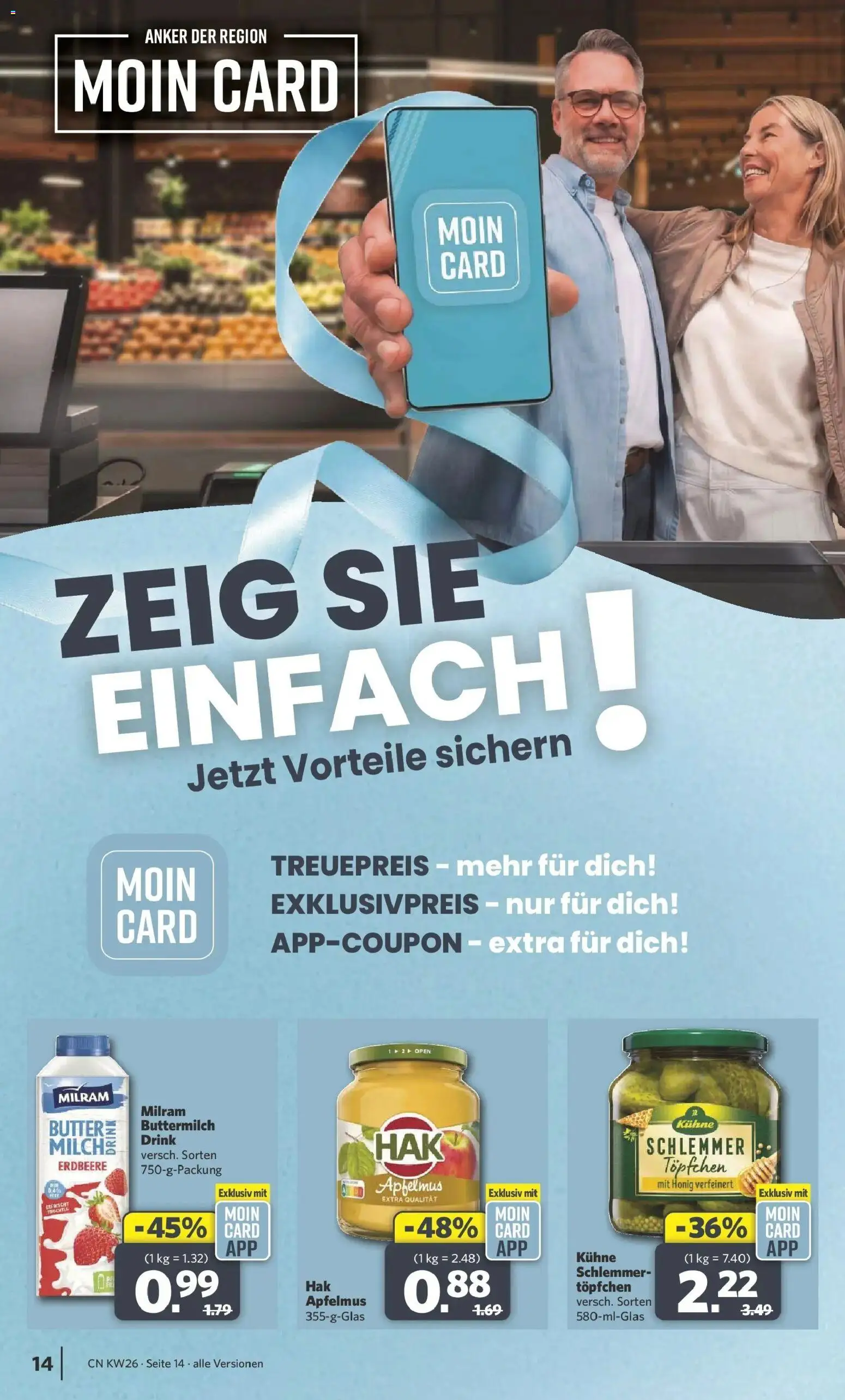 Combi Prospekt Steinhagen – gültig ab 22.06.2026 | Seite: 16 | Produkte: Buttermilch, Butter, Milram