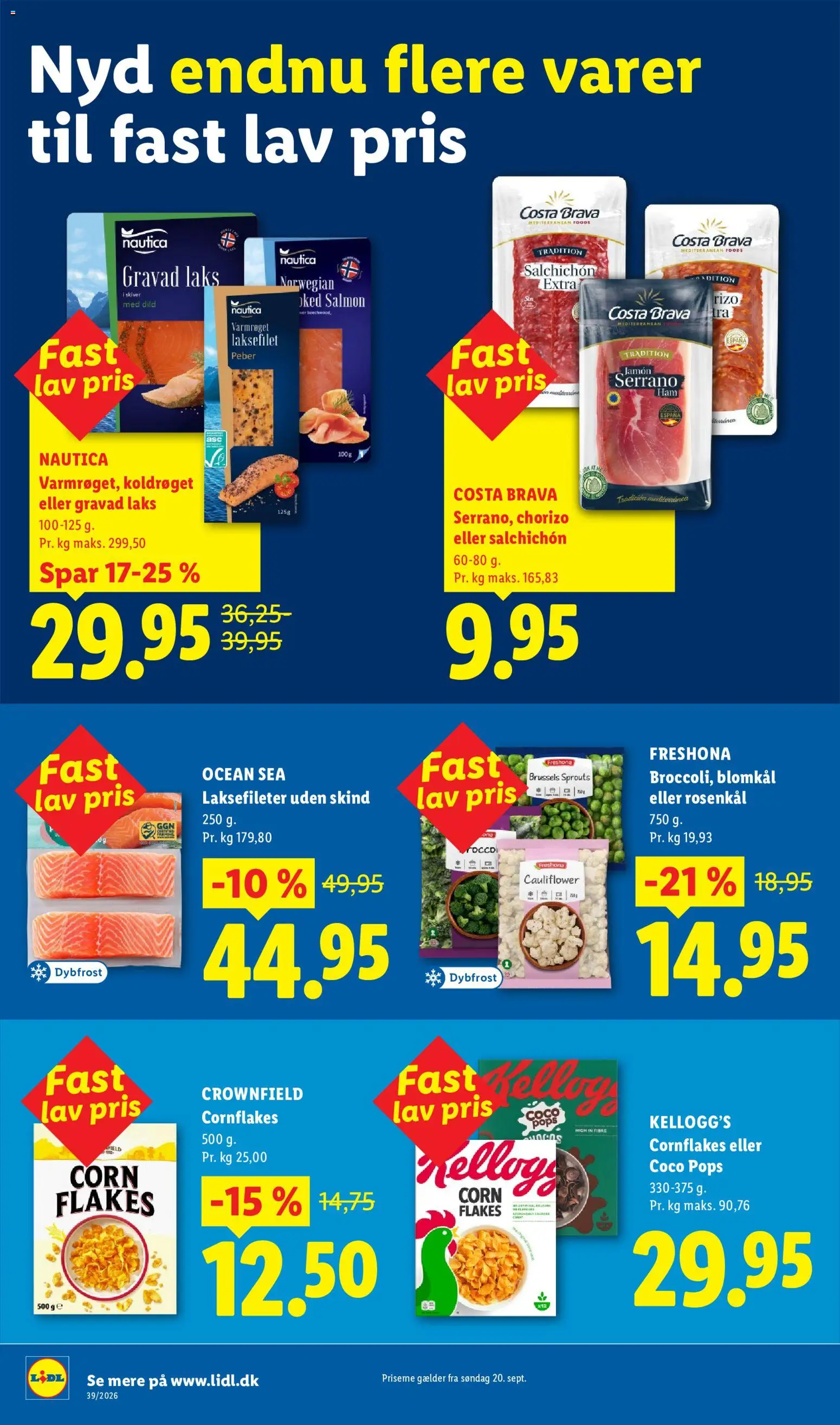 Lidl tilbudsavis – gyldig fra 24/09/2026 | Side: 14 | Produkter: Dild, Rosenkål, Cornflakes, Laks