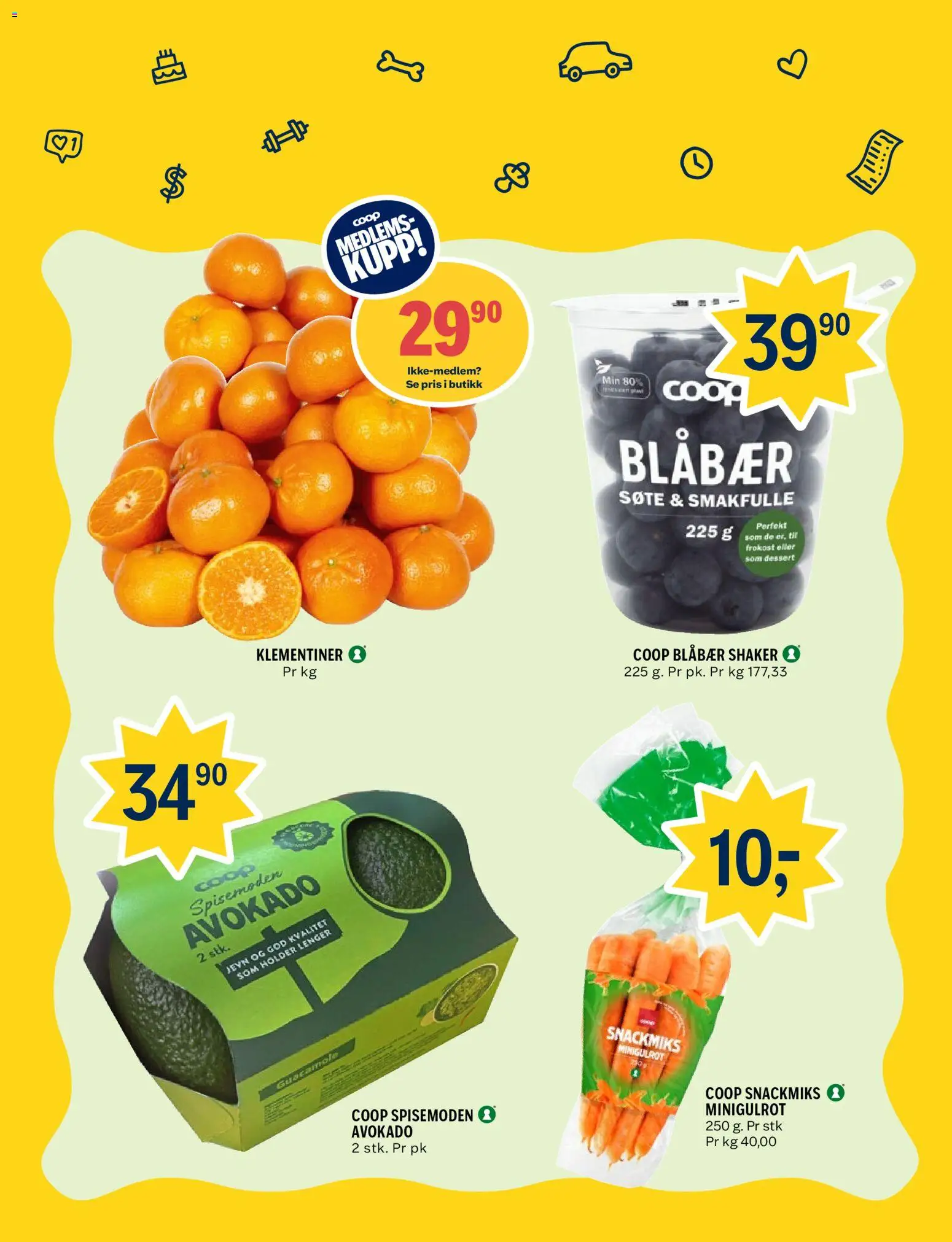 {H1} | Side: 5 | Produkter: Blåbær, Avokado, Guacamole, Dessert