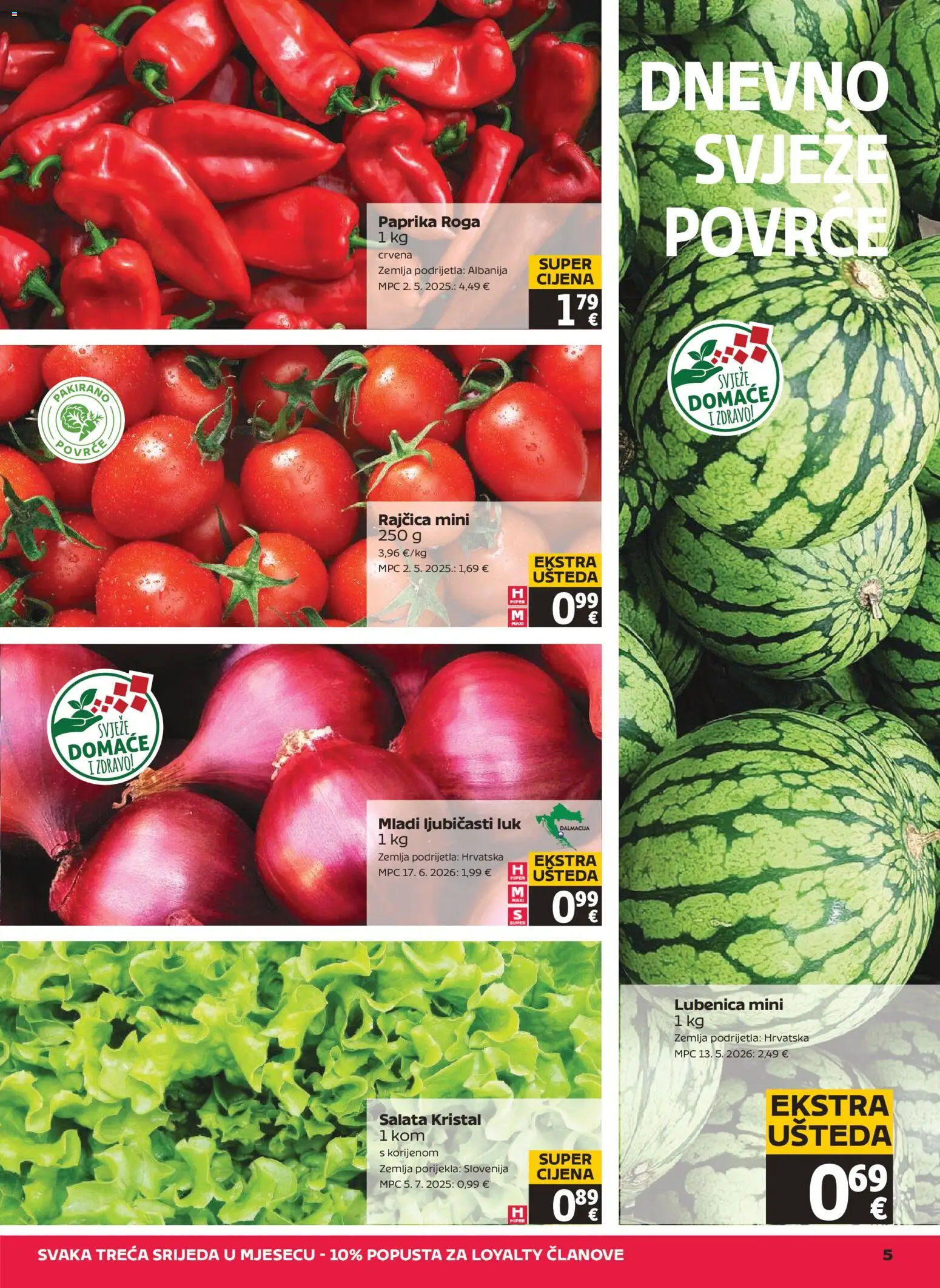 Tommy katalog | vrijedi od 09.07.2026 | Stranica: 5 | Proizvodi: Paprika, Luk, Lubenica, Rajčica