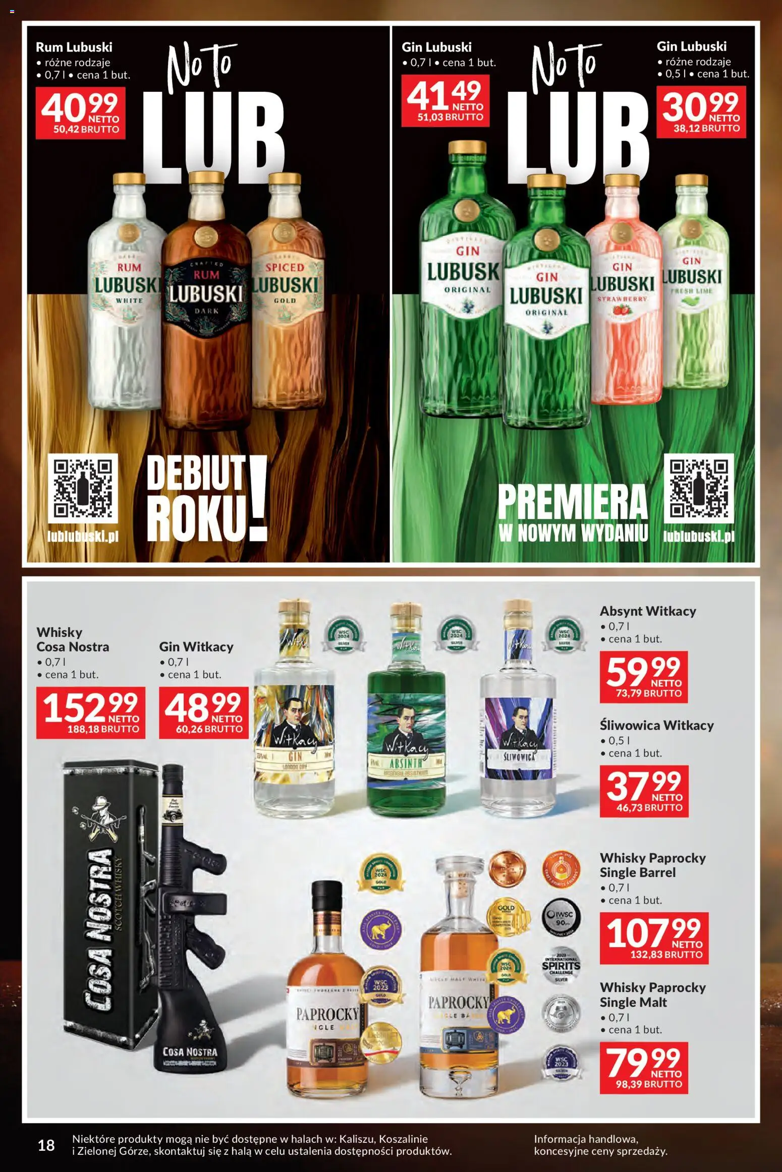 Makro gazetka - Whisky od 29.09.2026 | Strona: 18 | Produkty: Scotch whisky, Gin Lubuski, Rum, Whisky