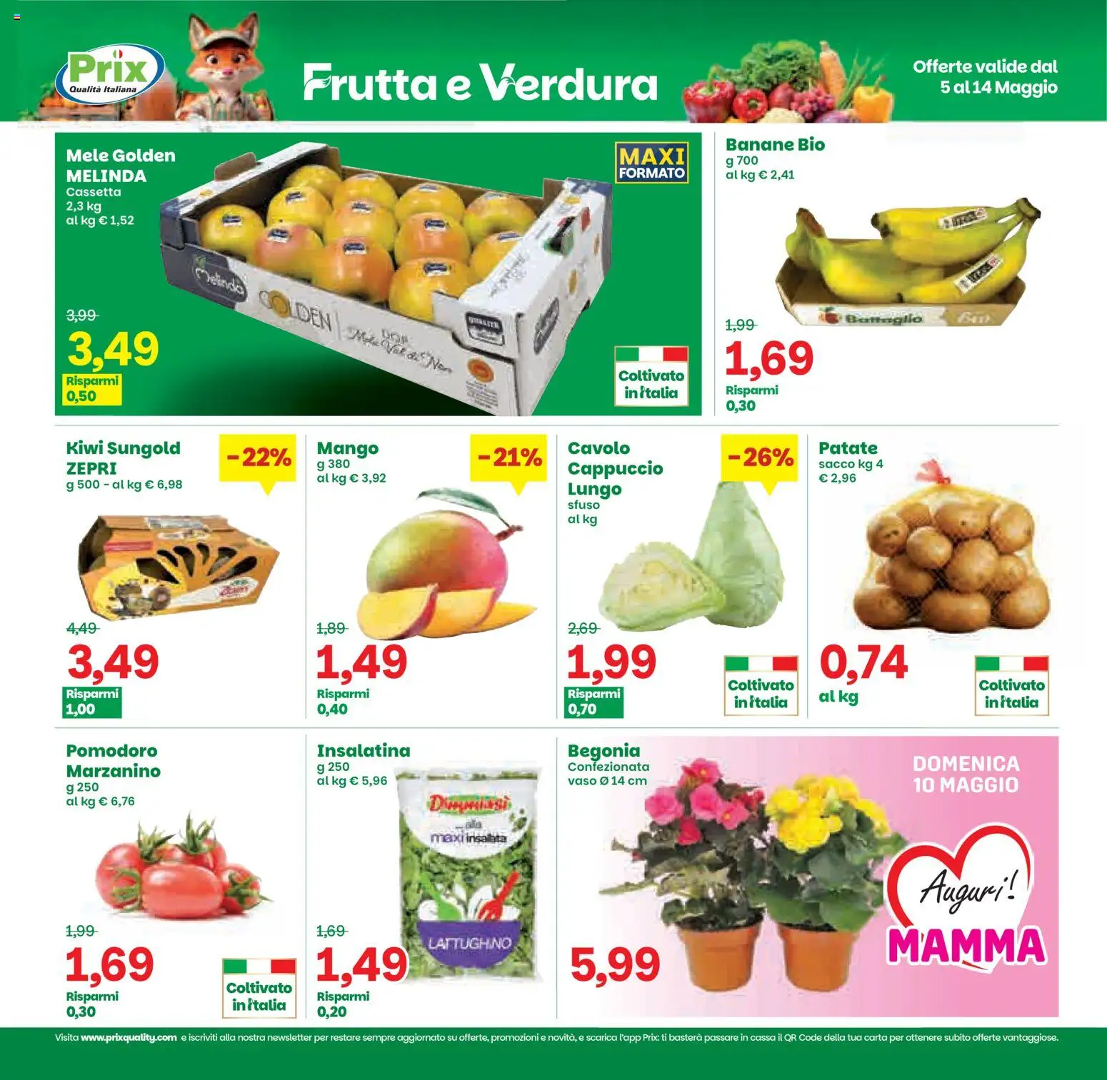 Volantino Prix del 05.05.2026 | Pagina: 8 | Prodotti: Mele, Banane, Cavolo, Cappuccio