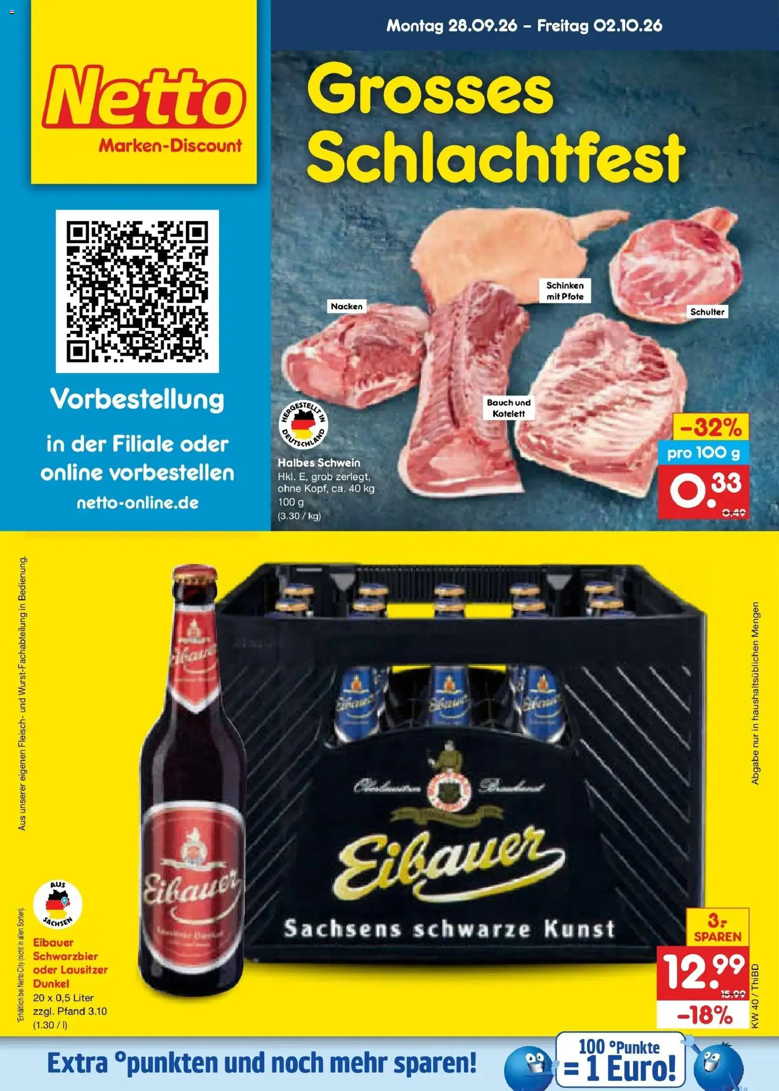 Netto Marken-Discount Prospekt Thiendorf – gültig ab 28.09.2026 | Seite: 44 | Produkte: Schulter, Schinken, Fleisch