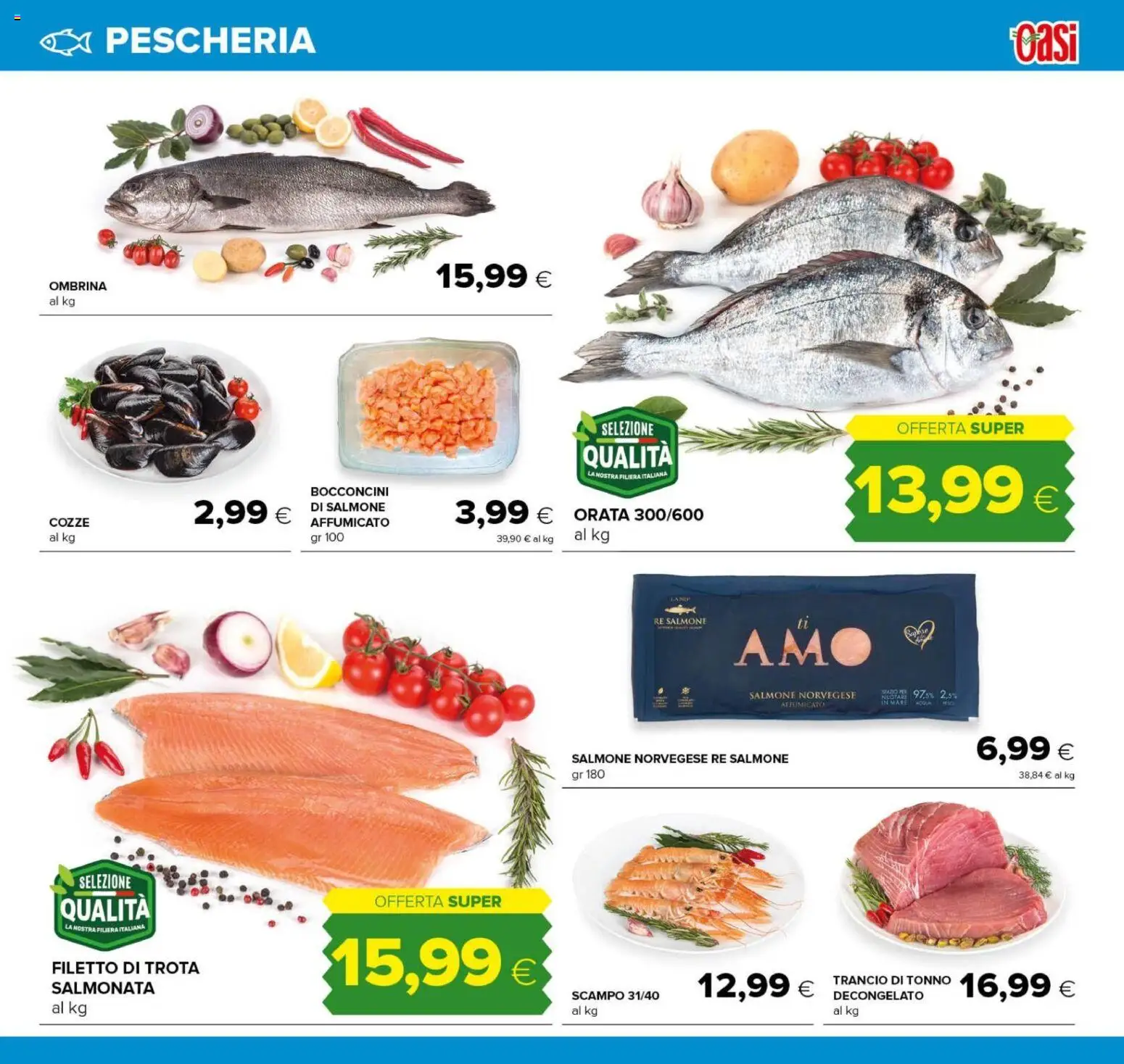 Volantino Oasi del 04/09/2026 | Pagina: 9 | Prodotti: Salmone, Filetto, Orata, Tonno