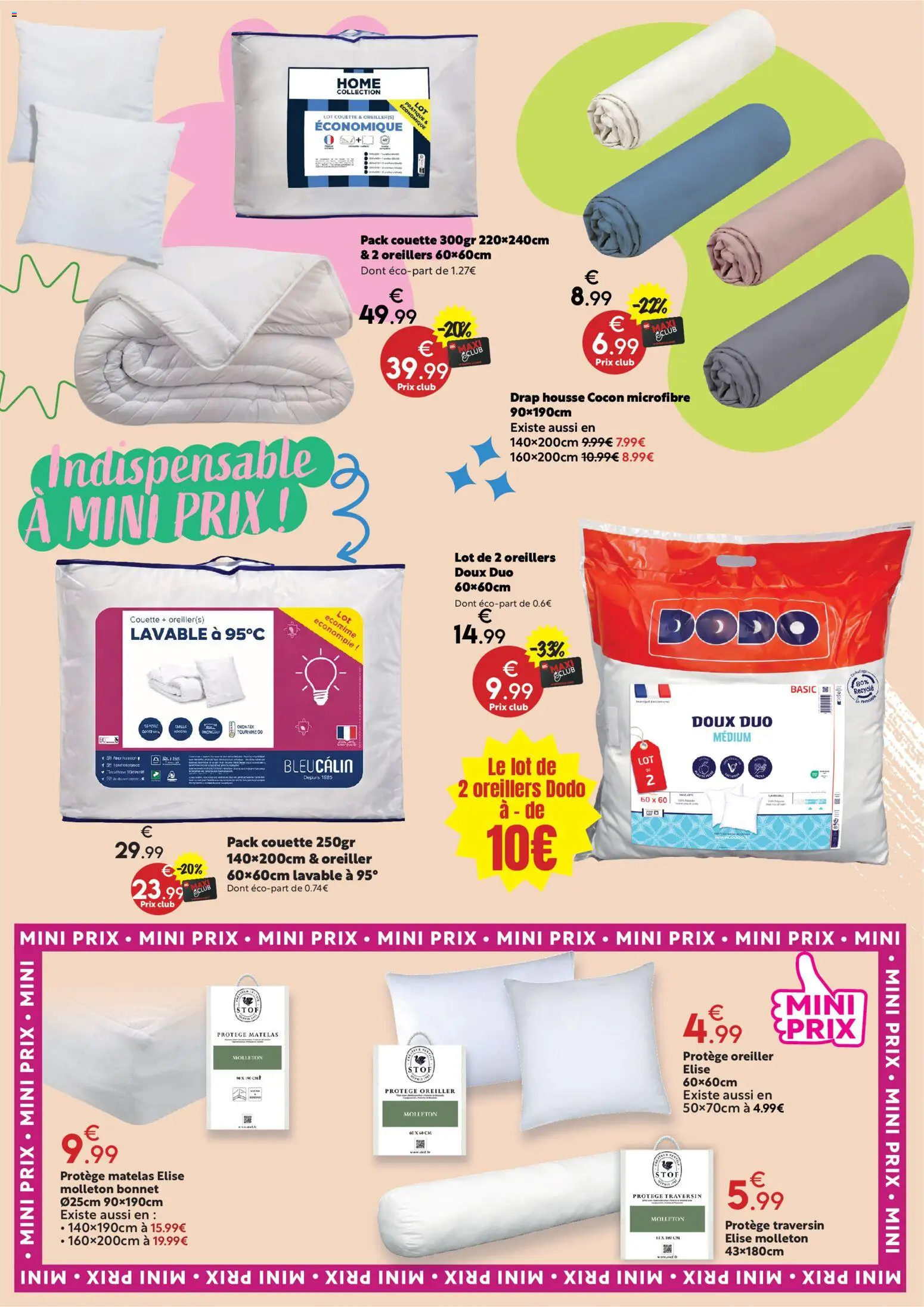 {H1} | Page: 8 | Produits: Bonnet, Matelas, Oreiller, Couette