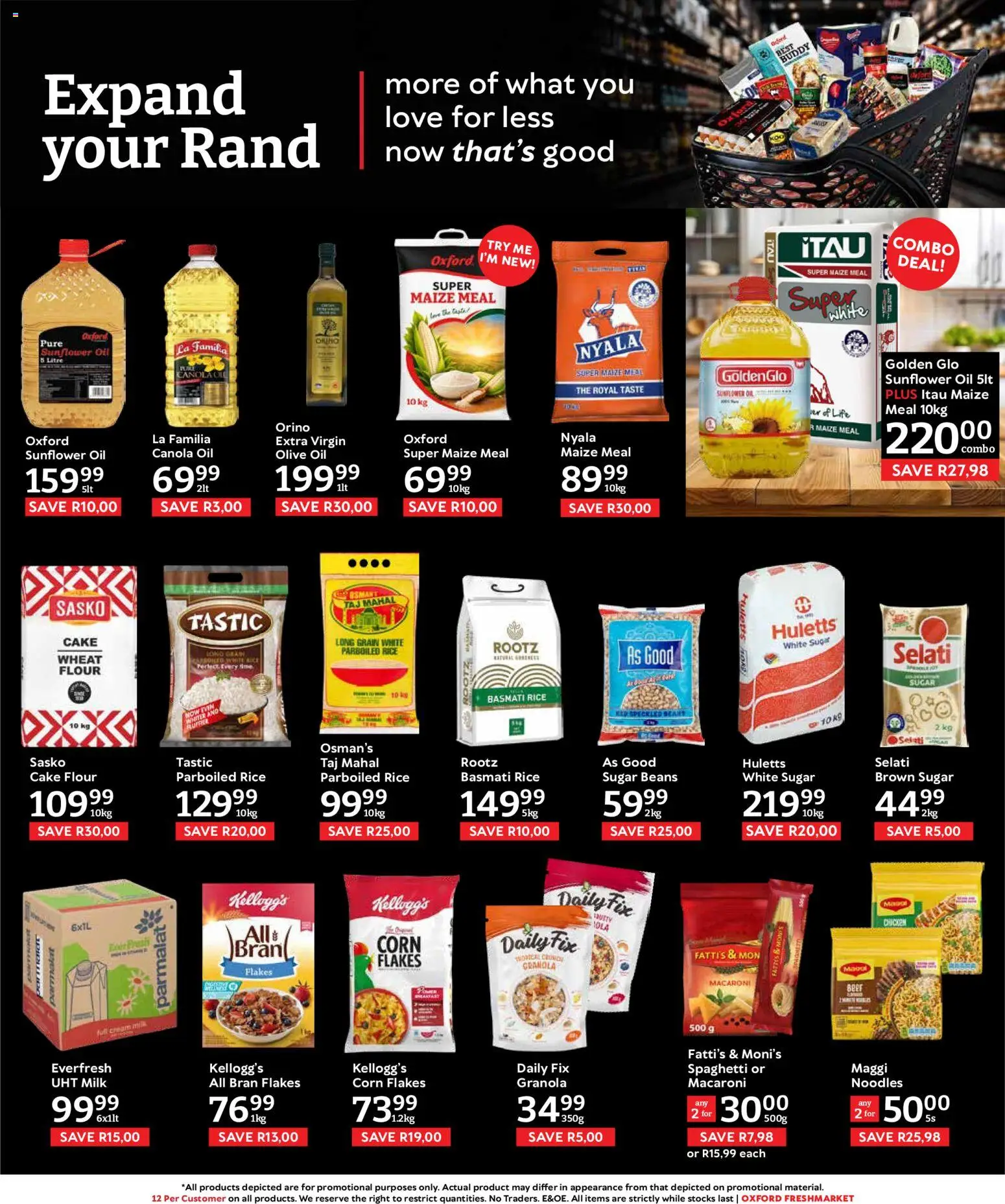 New Oxford Freshmarket catalogue – valid from 22/07/2026 | Page: 7 | Products: Maize meal, Milk, Rice, Sugar