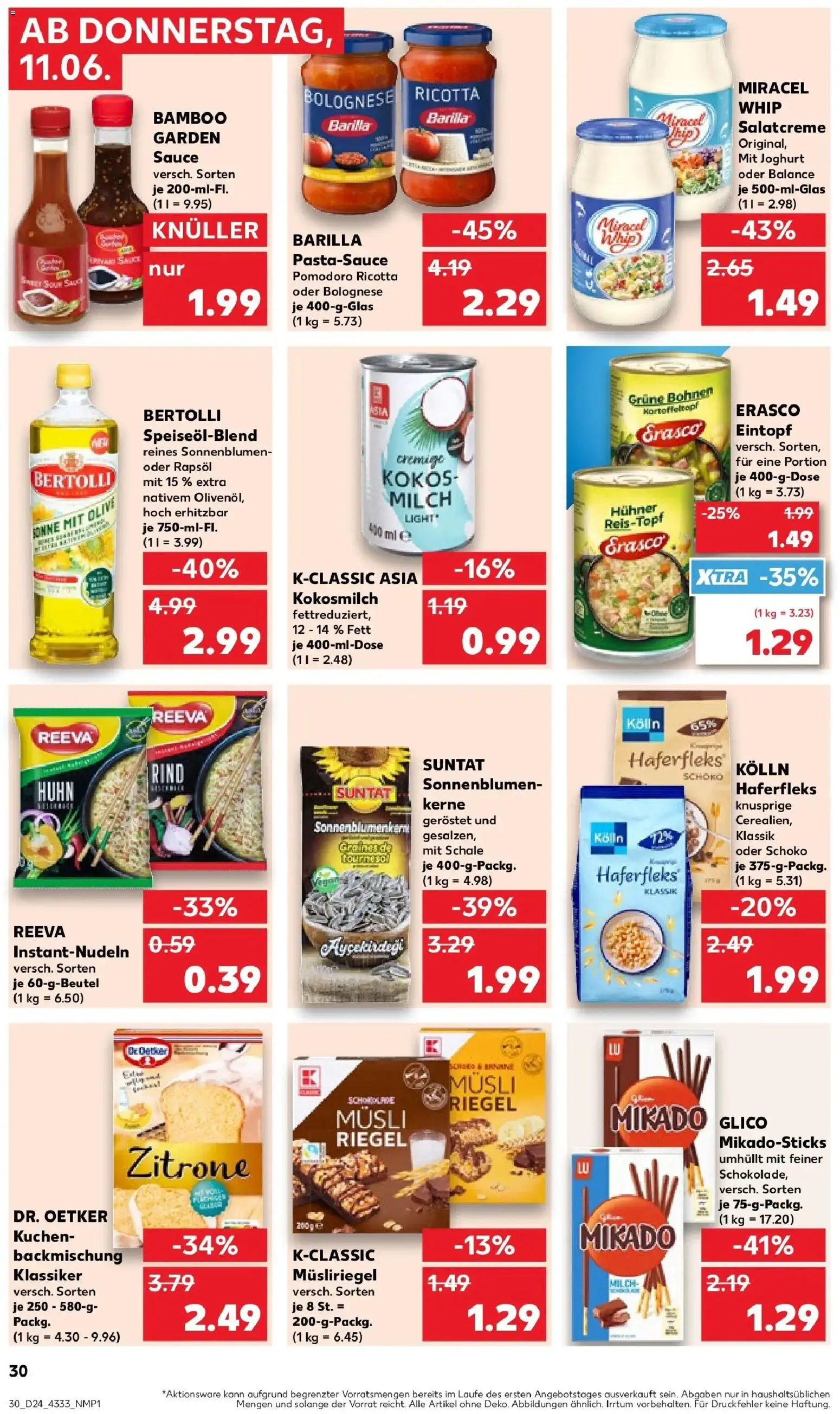 Kaufland Prospekt Greifswald – gültig ab 08.06.2026 | Seite: 39 | Produkte: Milch, Barilla, Miracel whip, Kuchen
