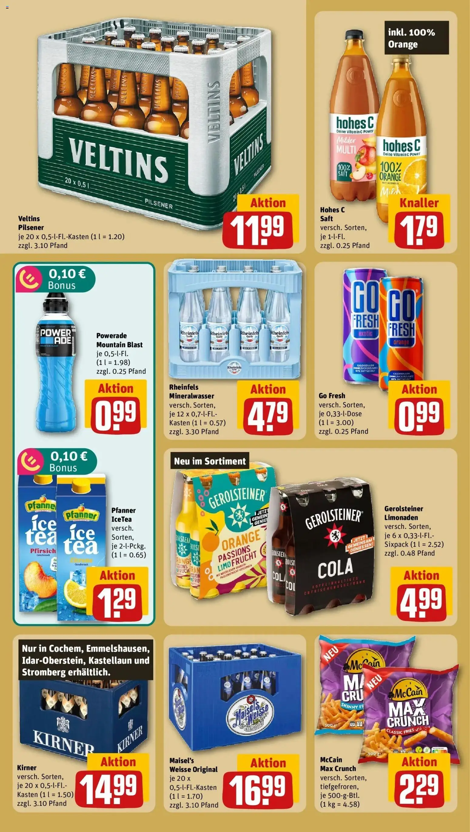 REWE Prospekt ab 31.08.2026 zum Blättern » Angebote | Seite: 16 | Produkte: Cola, McCain, Saft, Gerolsteiner