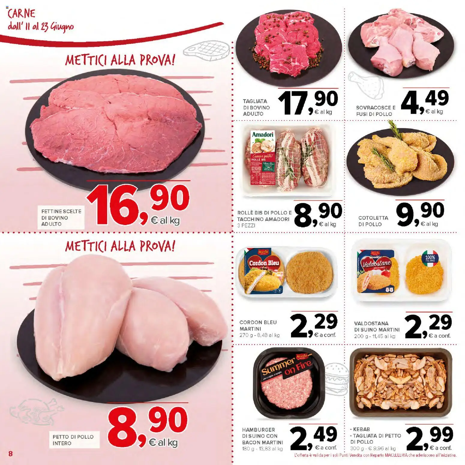 Volantino Todis del 11.06.2026 | Pagina: 8 | Prodotti: Bovino, Petto di Pollo, Pollo, Tacchino