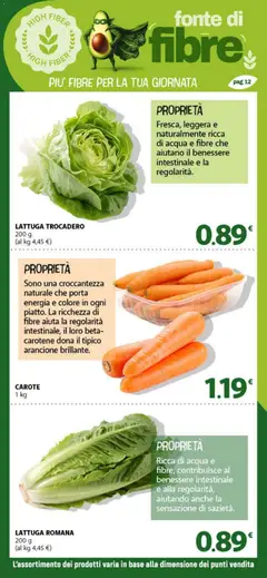 Anteprima del volantino DOK volantino Fibra valido a partire dal 12.06.2026 | Pagina: 12 | Prodotti: Acqua, Carote, Lattuga