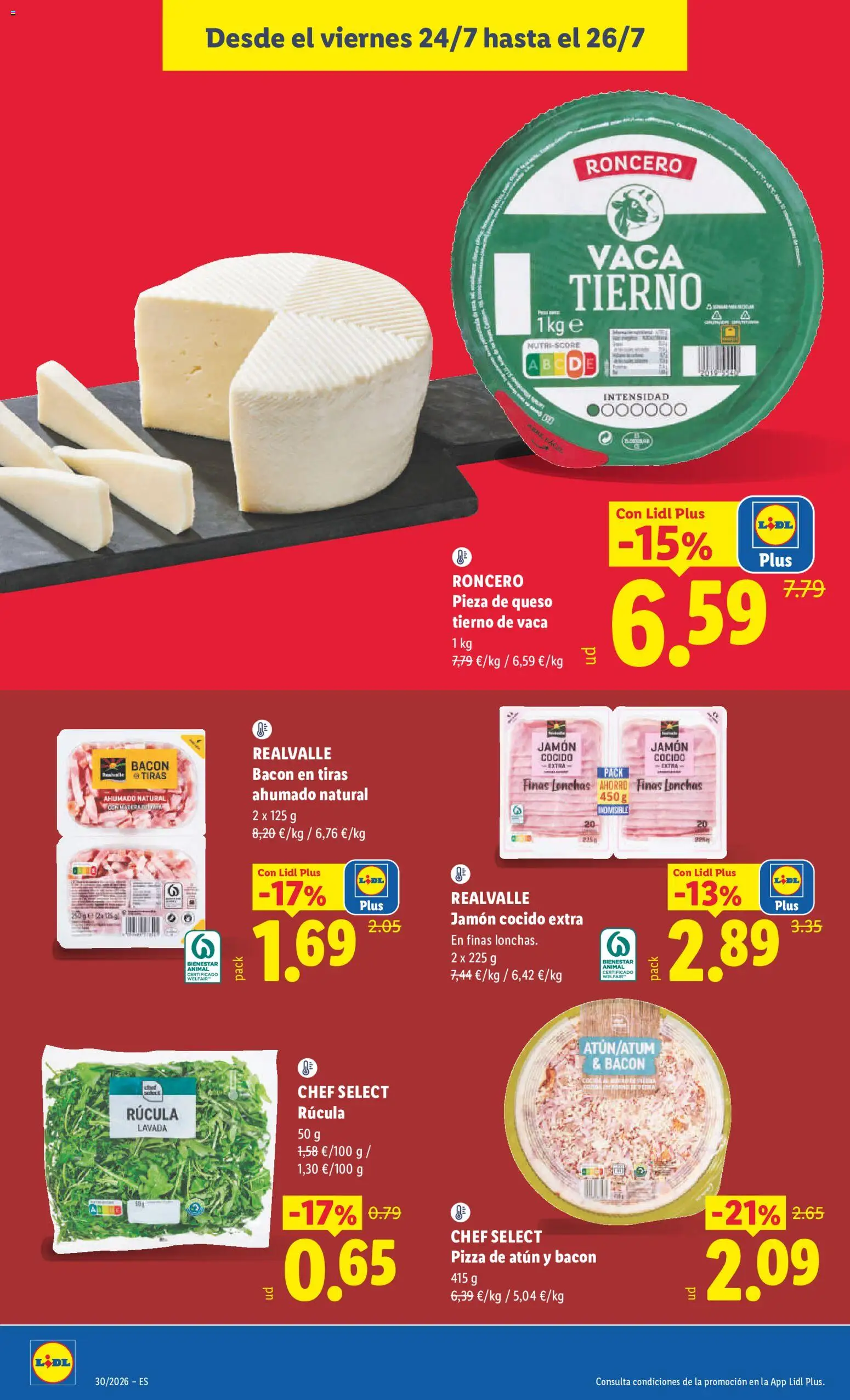 Lidl folleto │ válido desde el 20/07/2026 | Página: 30 | Productos: Jamón, Jamón cocido, Pizza, Bacon