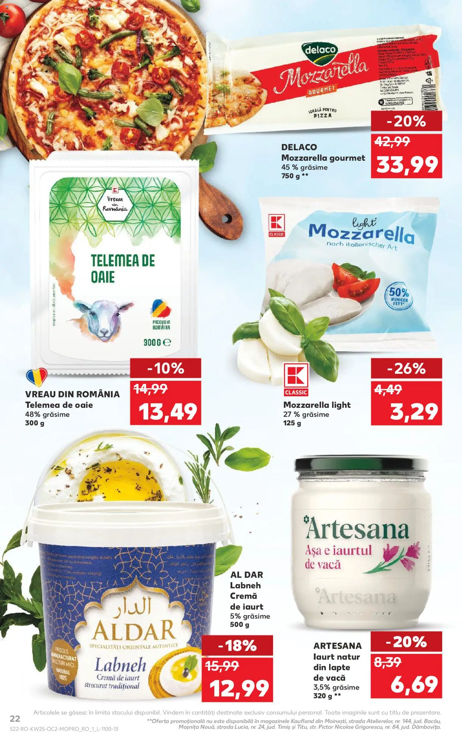 Noul catalog Kaufland – valabil de la 17.06.2026 | Pagină: 22 | Produse: Mici, Mozzarella, Lapte, Iaurt