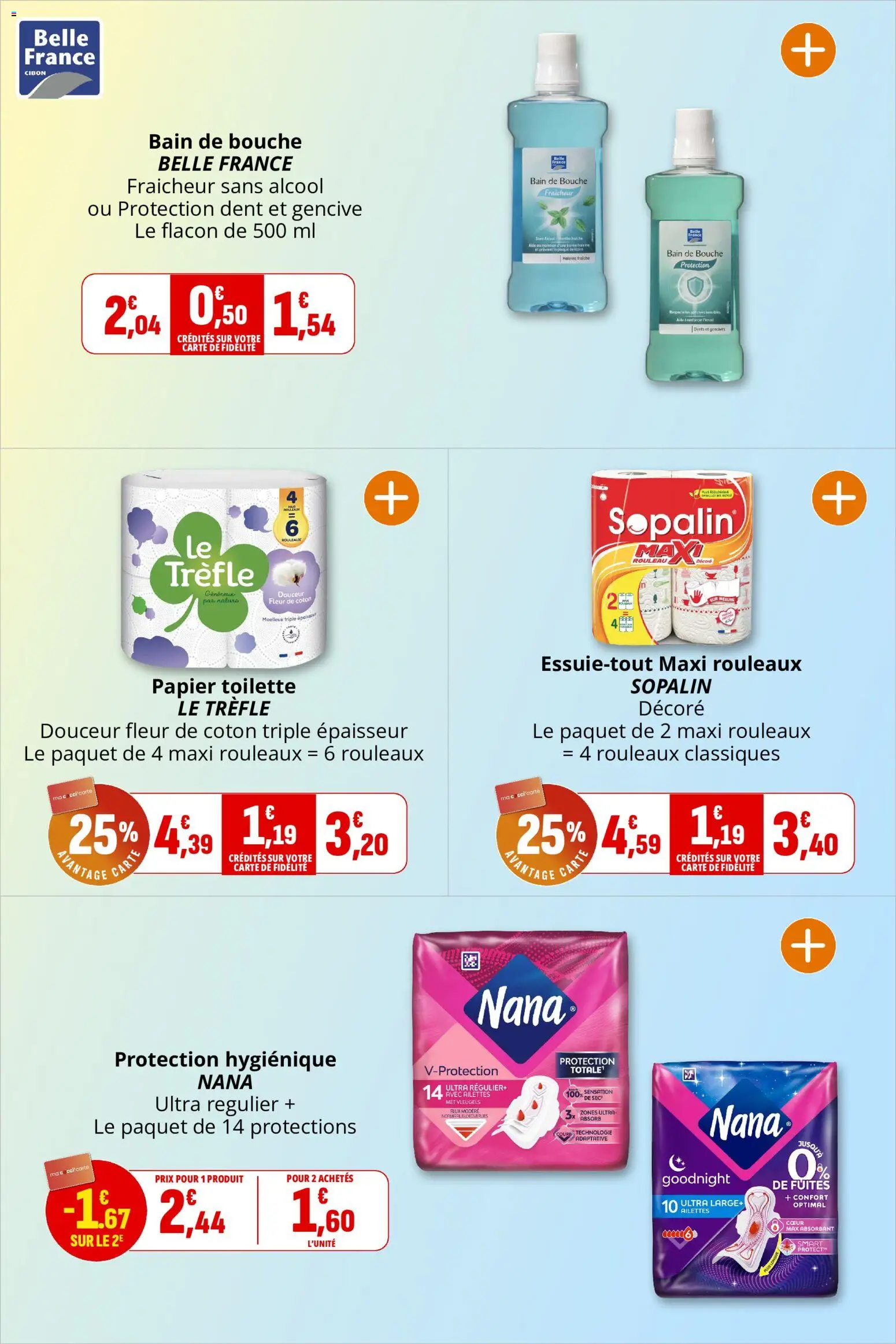 {H1} | Page: 25 | Produits: Coton, Protection hygiénique, Rouleau, Bain de bouche