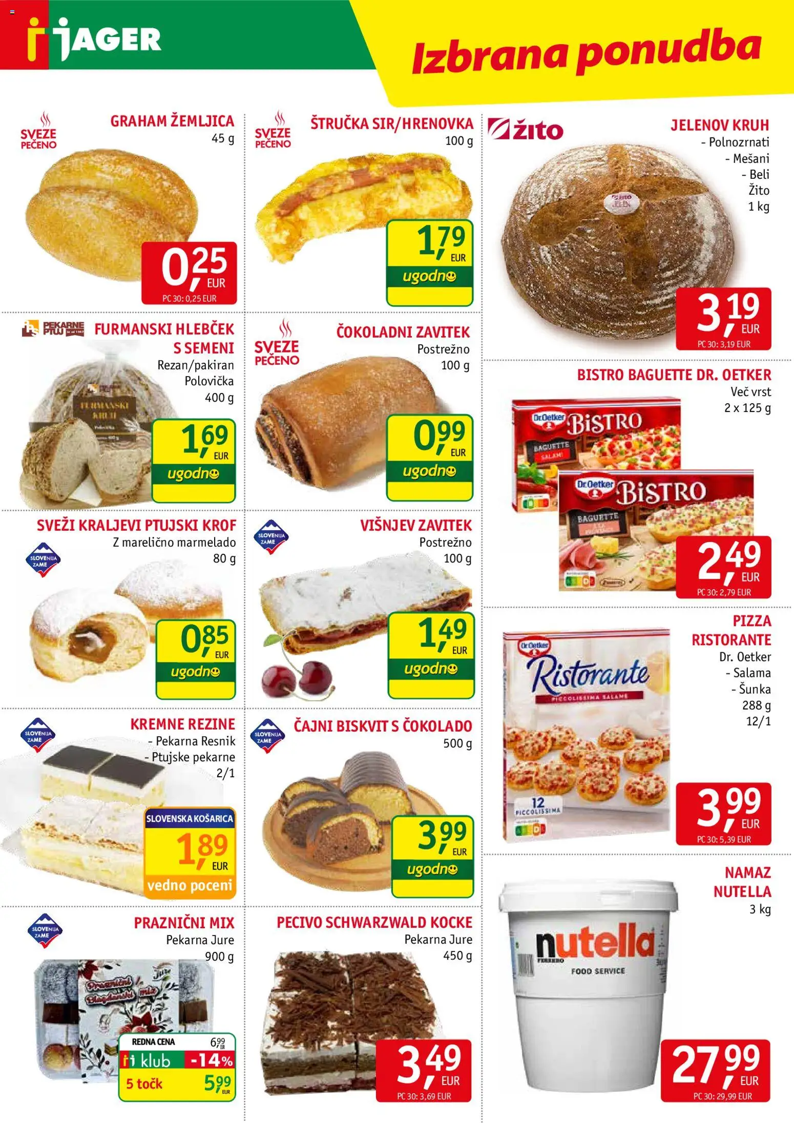 Novi Jager katalog ponudbe – veljaven od 02.09.2026 | Stran: 6 | Izdelki: Pekarna, Krof, Namaz, Kruh