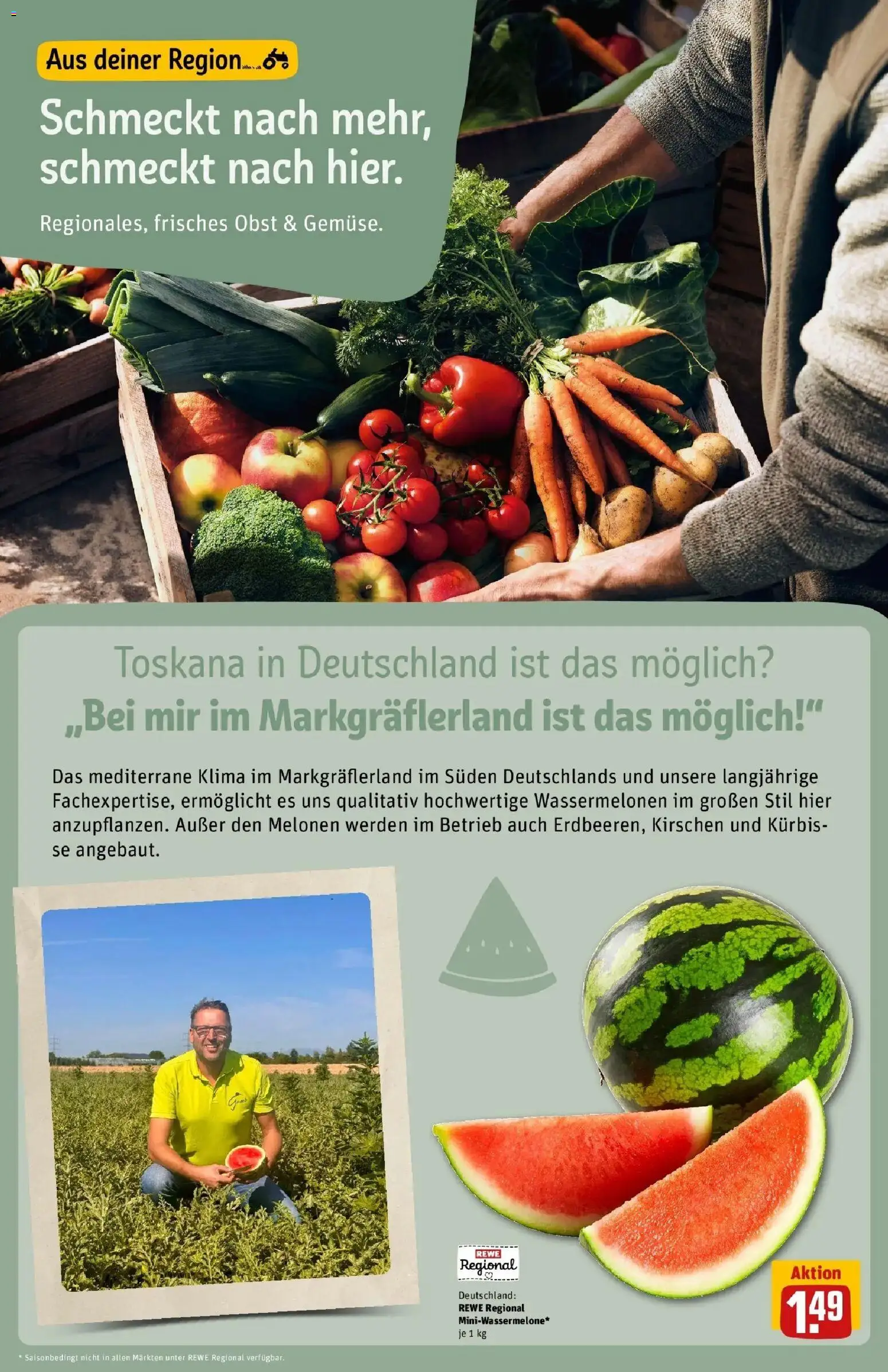 REWE Prospekt ab 17.08.2026 zum Blättern » Angebote | Seite: 10 | Produkte: Kirschen, Obst, Kürbis