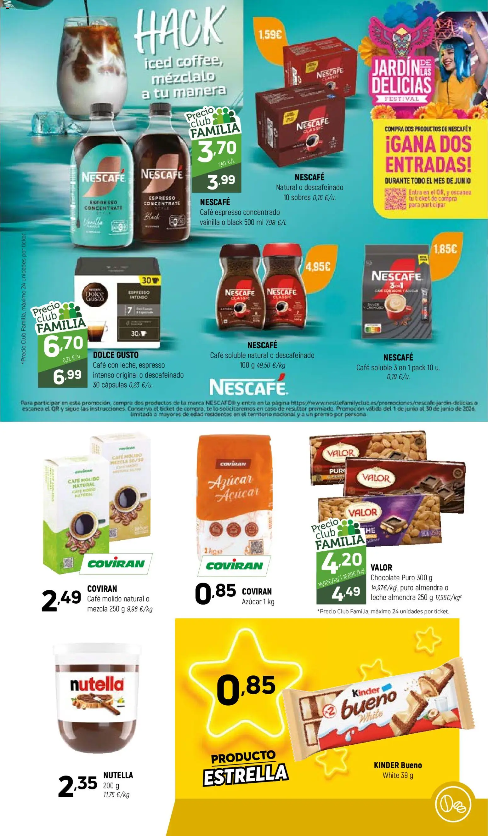 Coviran ofertas │ válido desde el 02.06.2026 | Página: 15 | Productos: Leche, Chocolate, Café molido, Té