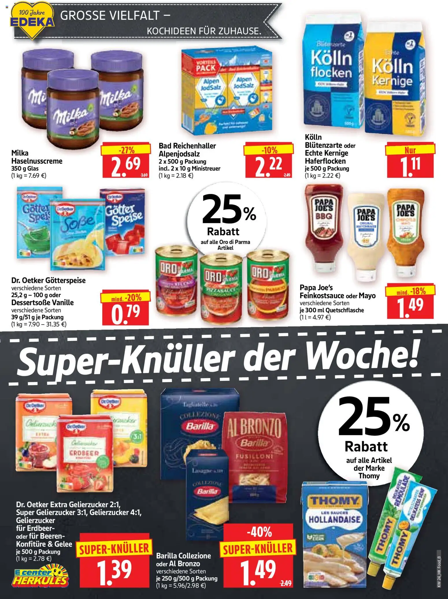 HERKULES Prospekt – gültig ab 08.06.2026 | Seite: 8 | Produkte: Gelierzucker, Kolln, Barilla, Milka