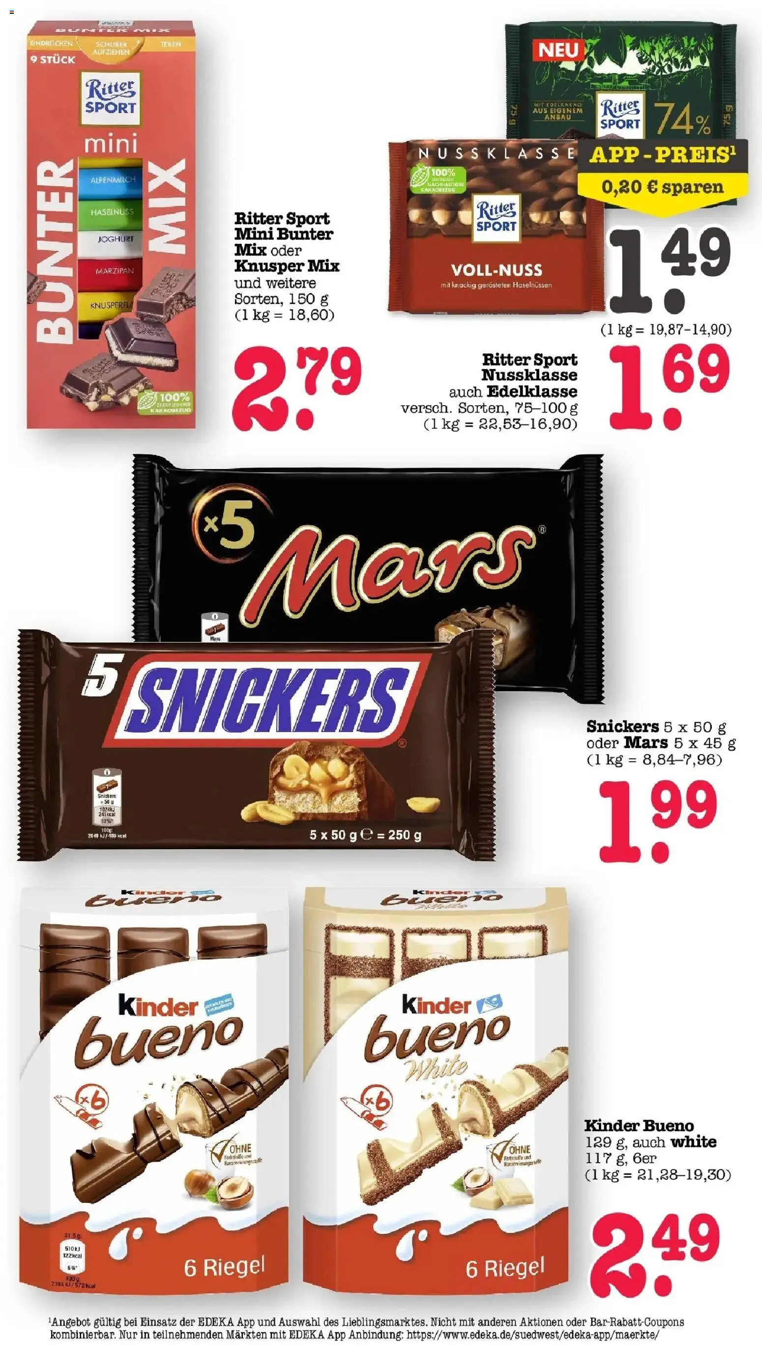 Edeka prospekt Bühlertal	 – gültig ab 10.05.2026 | Seite: 42 | Produkte: Joghurt, Ritter sport, Kinder bueno, Snickers