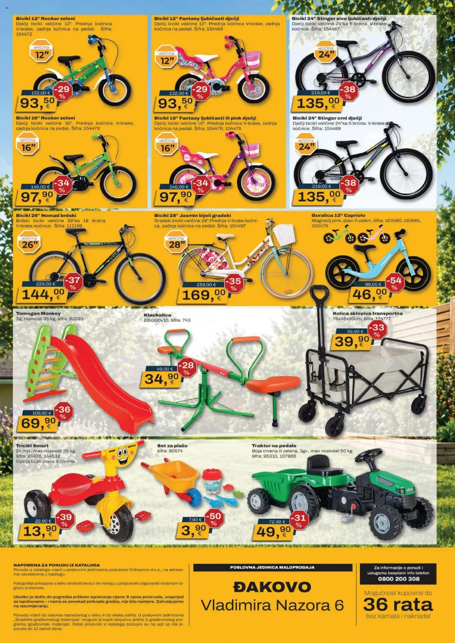 Vinkoprom katalog | vrijedi od 18.05.2026 | Stranica: 8 | Proizvodi: Bicikl, Kolica, Telefon, Traktor