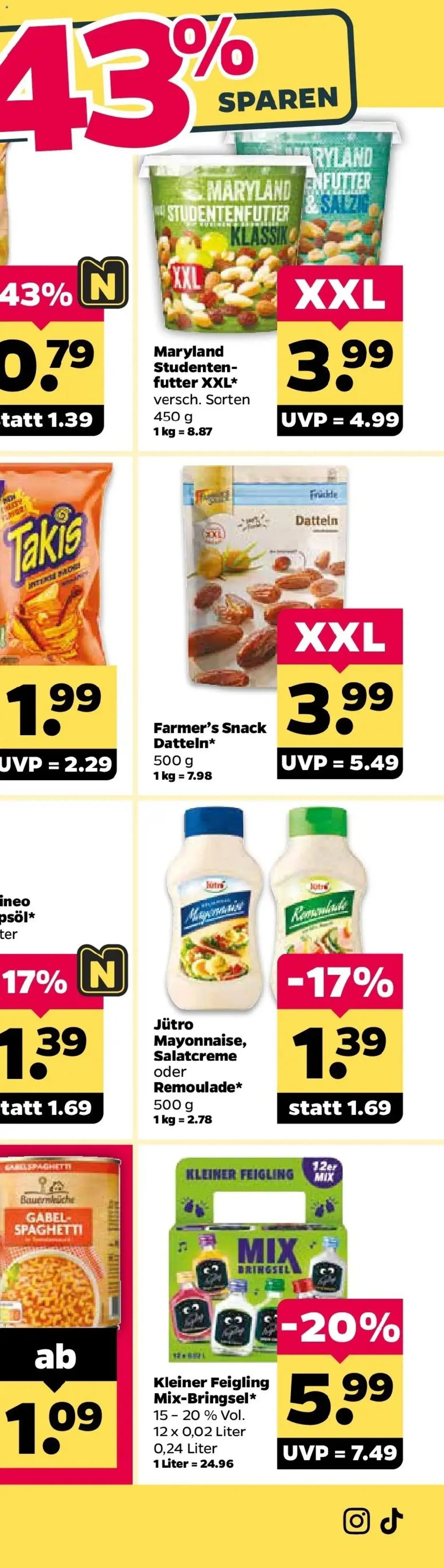 Netto Aktueller Prospekt ab 12.10.2026 → Angebote nächste Woche | Seite: 70 | Produkte: Spaghetti, Kleiner feigling
