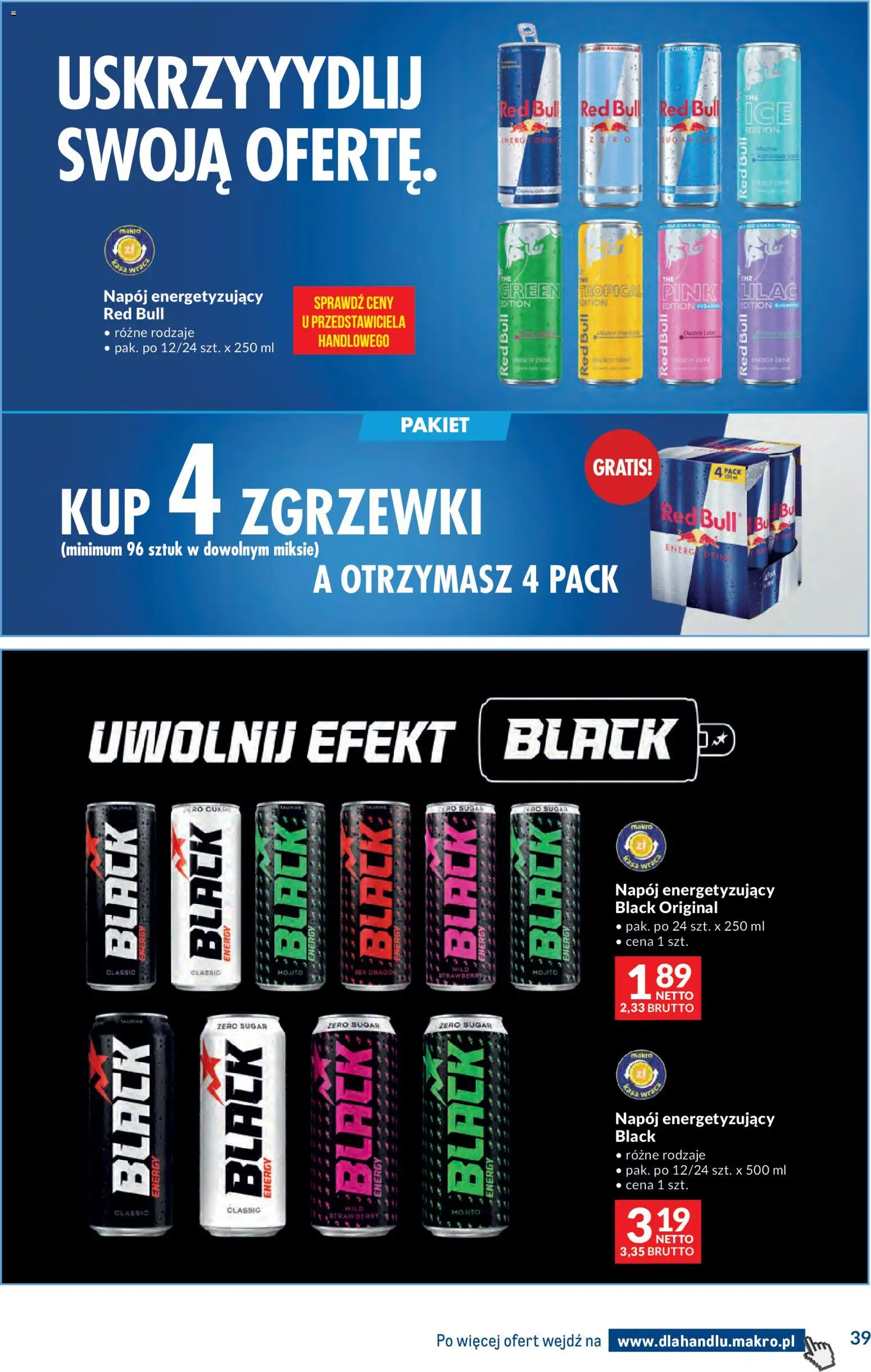 Makro gazetka - Dystrybucja do sklepów od 07.07.2026 | Strona: 39 | Produkty: Red bull