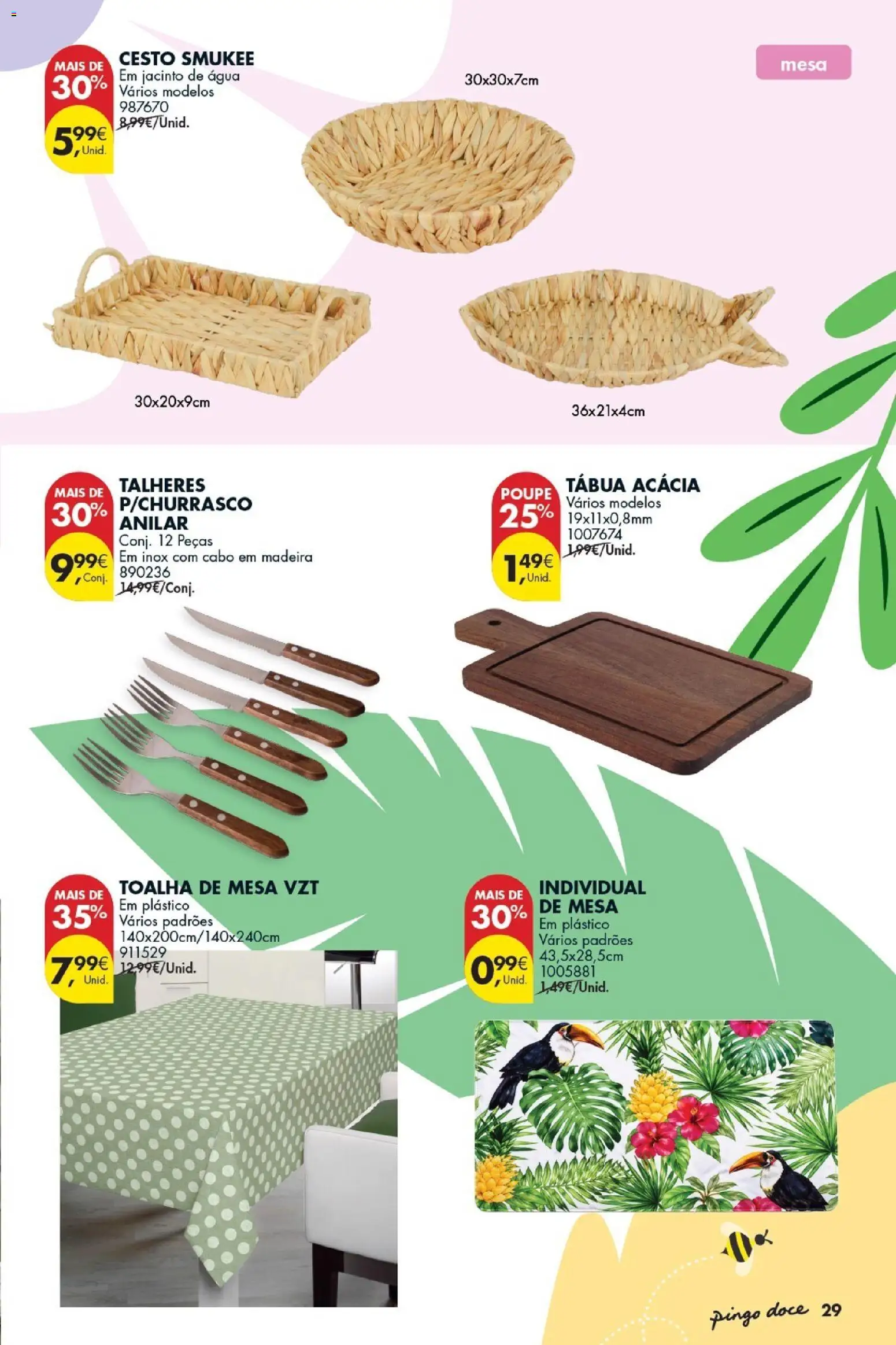 Pingo Doce Bazar Ar Livre │ válido de 05.05.2026 | Página: 31 | Produtos: Agua, Talheres, Mesa, Toalha de mesa