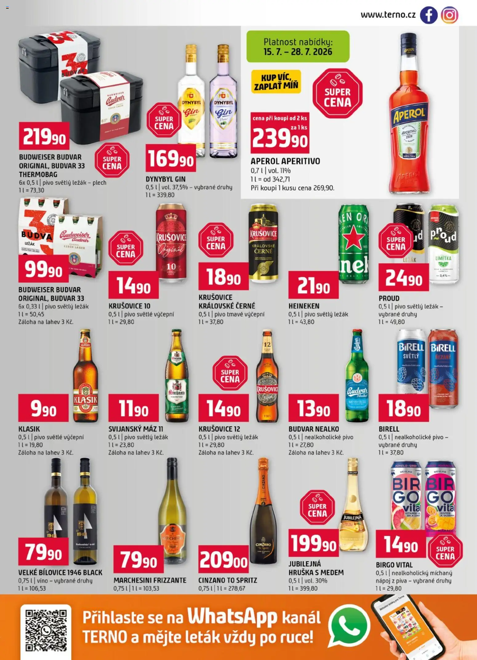 Terno leták od 15.07.2026 | Strana: 13 | Produkty: Birell, Frizzante, Spritz, Krušovice