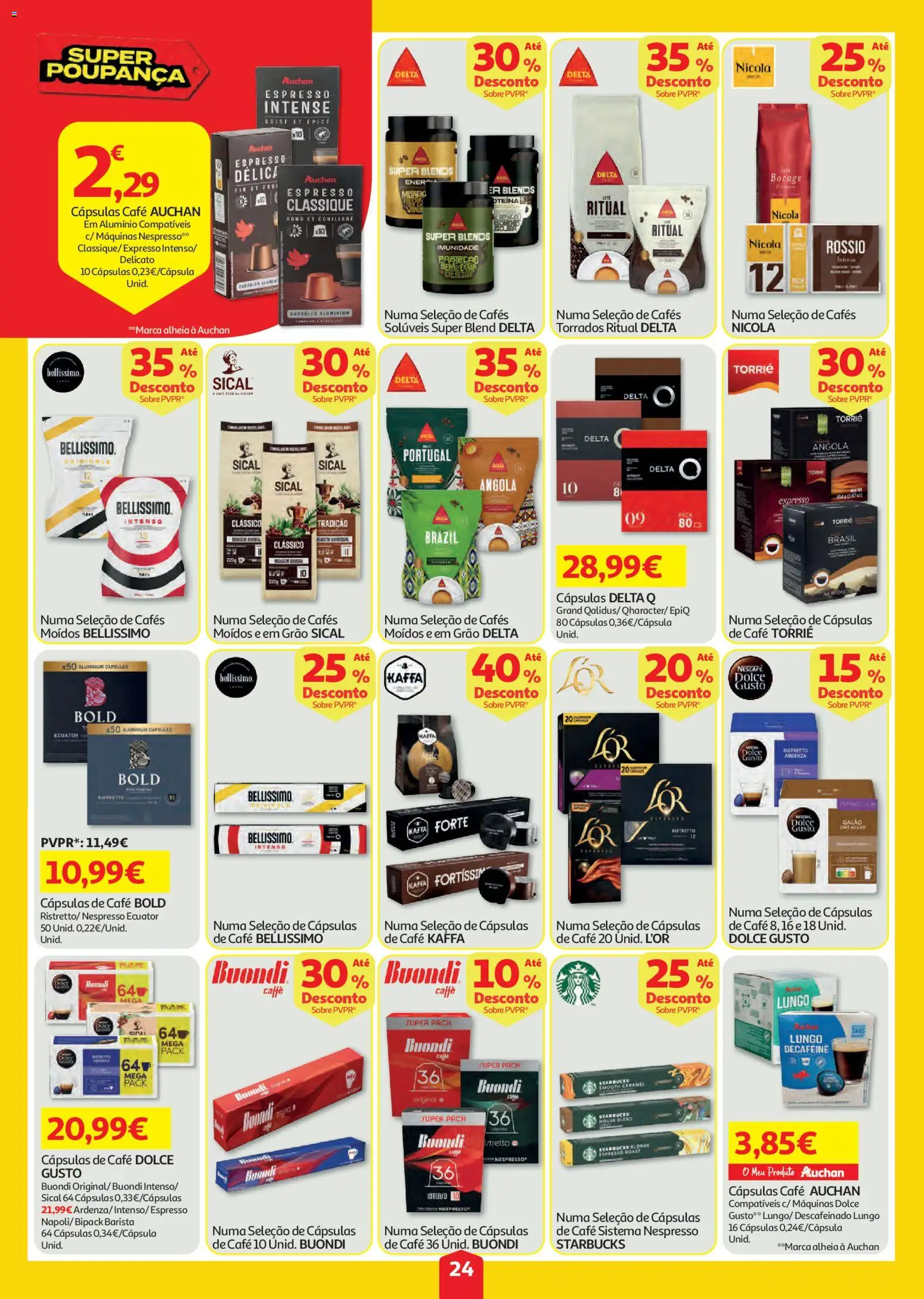 Auchan folheto │ válido de 23/07/2026 | Página: 24 | Produtos: Cápsulas café, Máquinas nespresso, Café, Dolce gusto