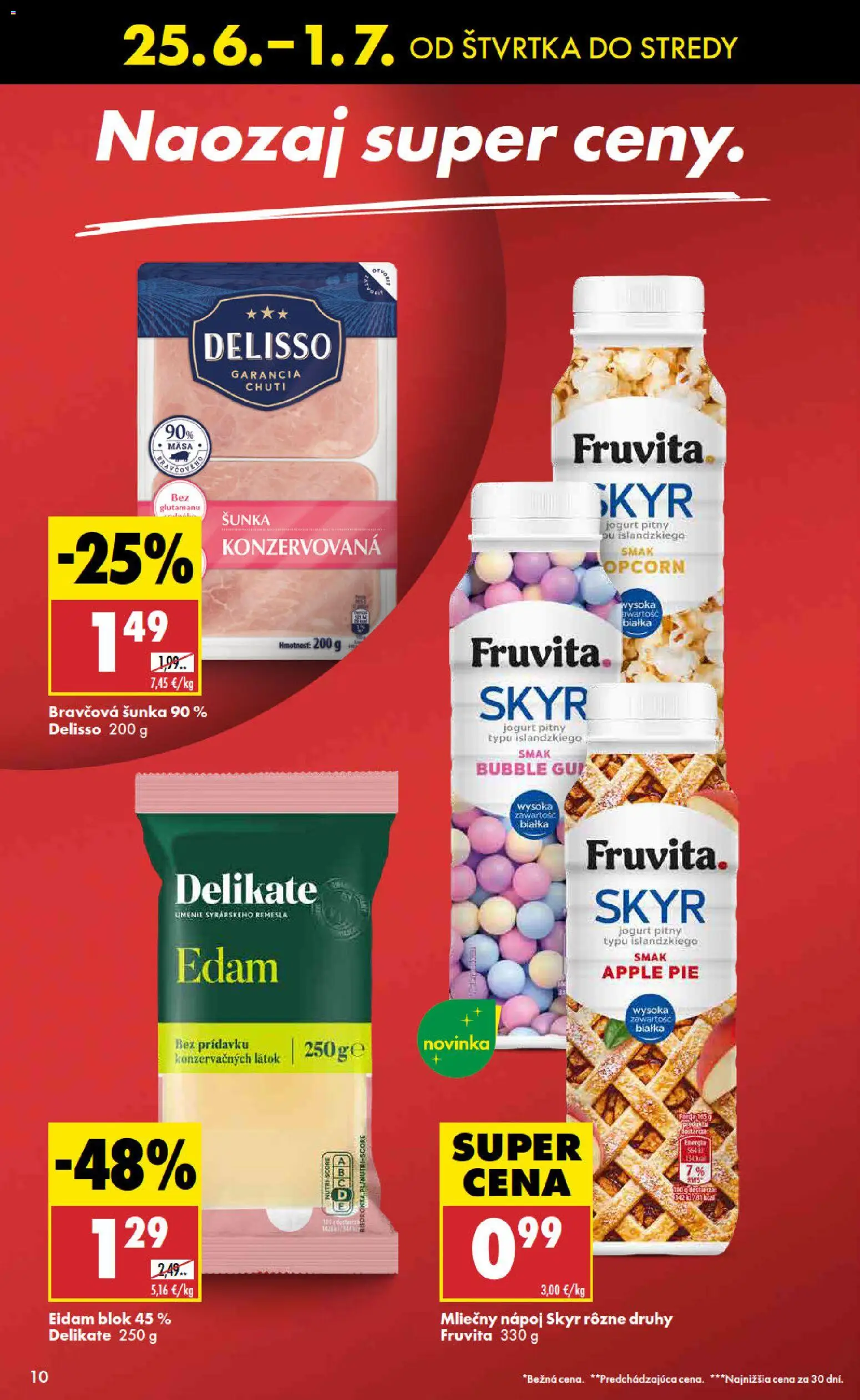 Nové Biedronka akcie – leták je platný od 25.06.2026 | Strana: 10 | Produkty: Jogurt, Šunka, Skyr, Apple