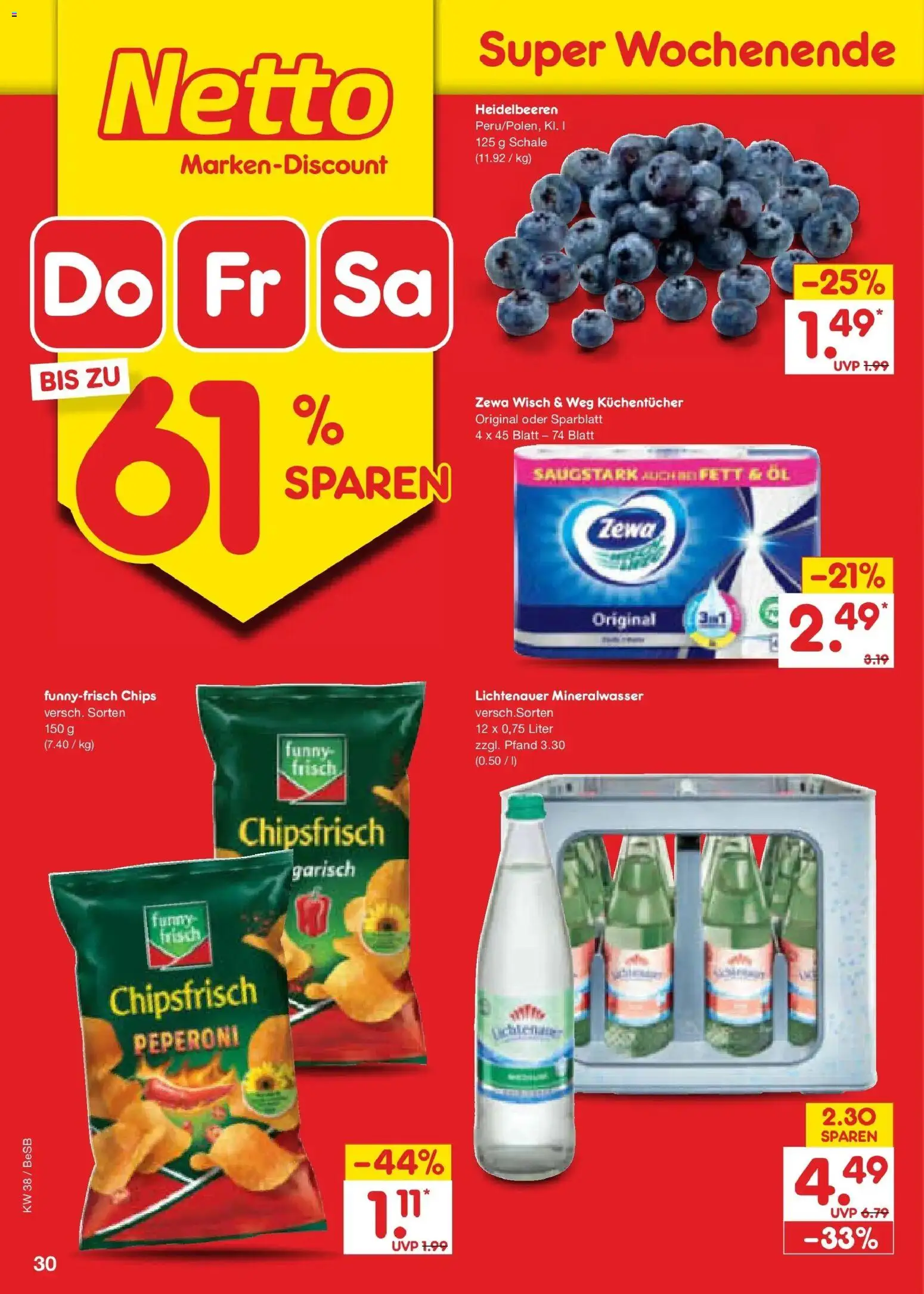 Netto Marken-Discount Prospekt Berlin-Prenzlauer Berg – gültig ab 14.09.2026 | Seite: 42 | Produkte: Öl, Mineralwasser, Heidelbeeren, Chips