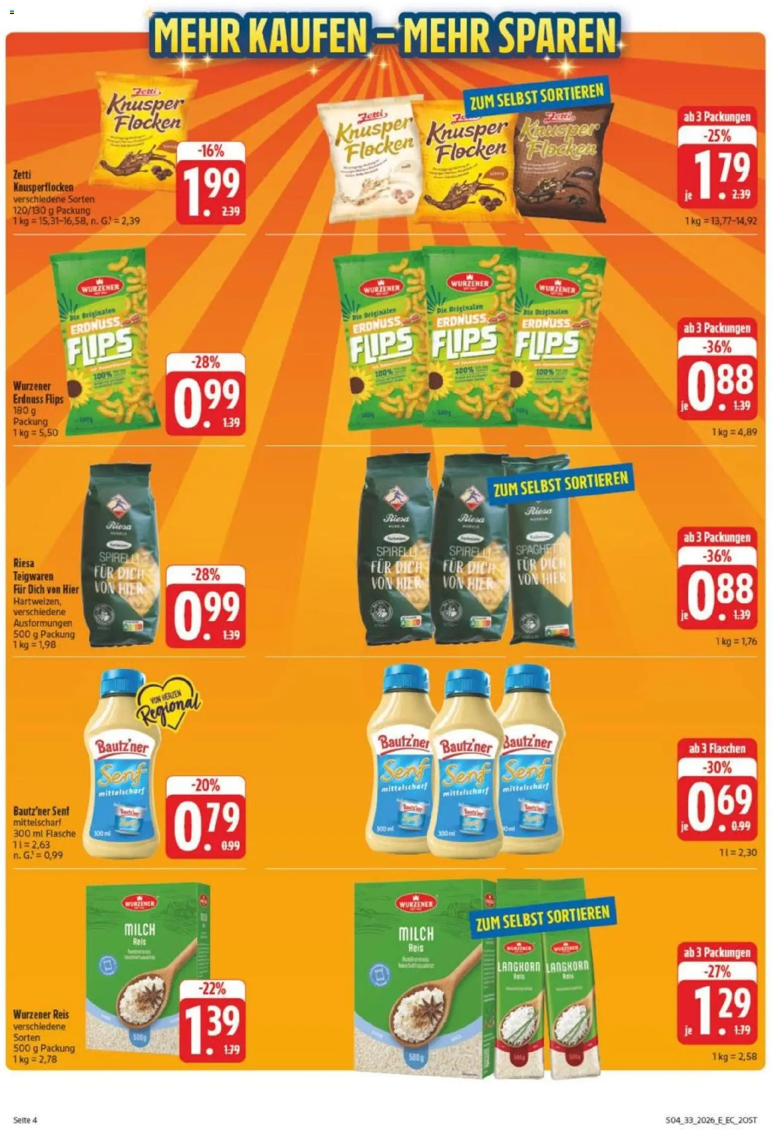Edeka Prospekt Leipzig – gültig ab 10.08.2026 | Seite: 8 | Produkte: Milch, Reis, Flocken