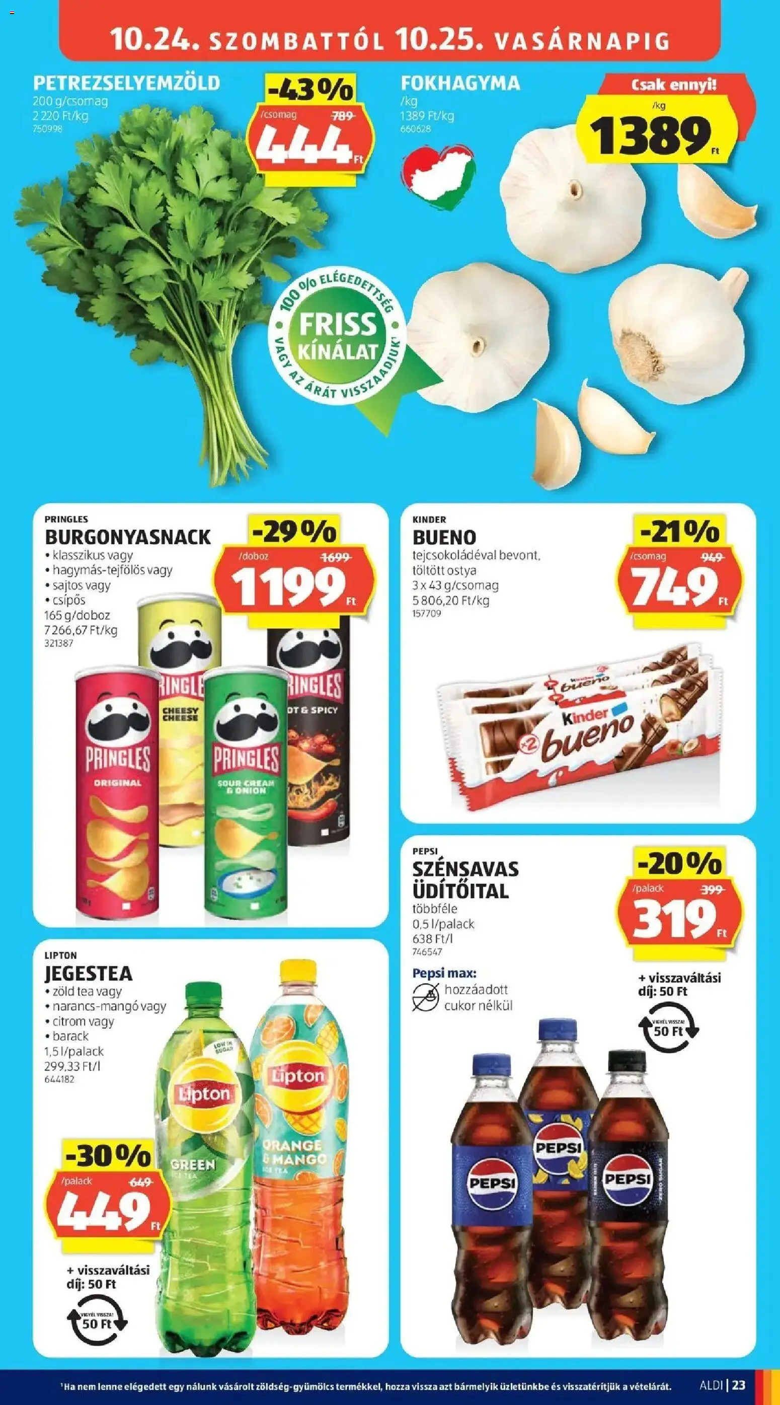 Aldi akciós ujság - amely érvényes a következő dátumtól: 2026.10.17. | Oldal: 23 | Termékek: Üdítőital, Jegestea, Doboz, Cukor
