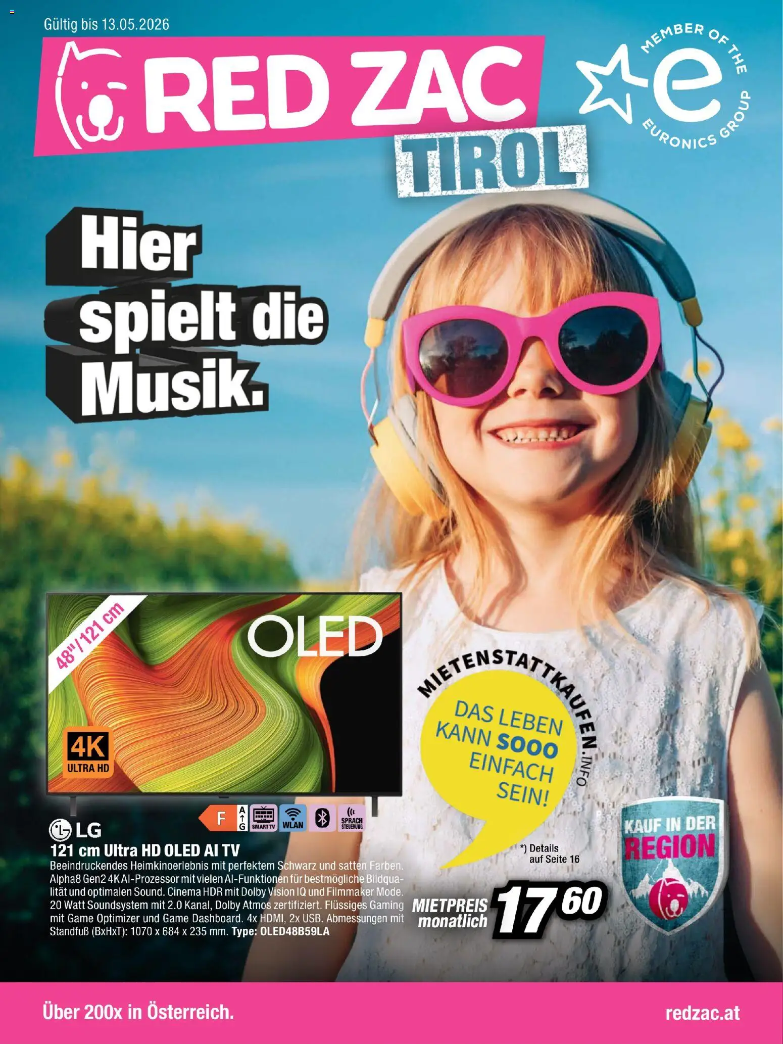 RED ZAC Tirol gültig ab 26.04.2026 | Seite: 1 | Produkte: TV